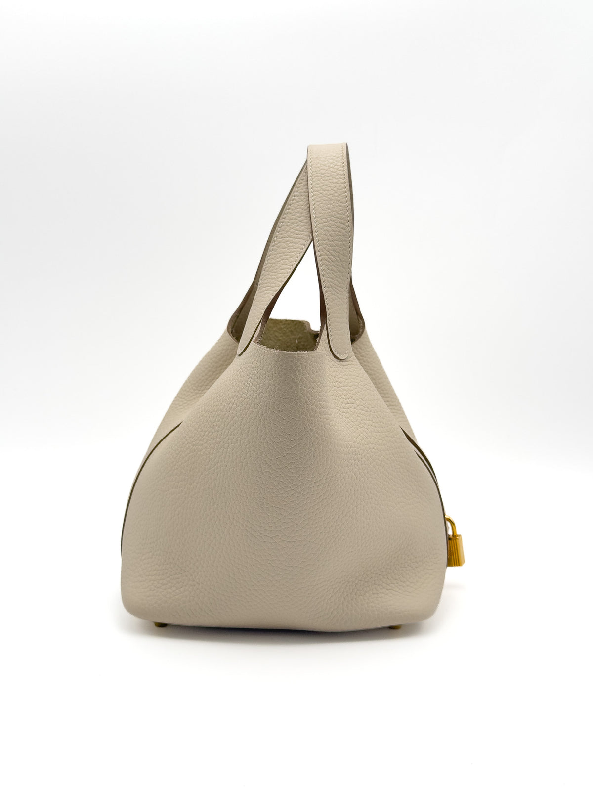 Hermes Picotin Clemence Lock 18 in light craie
