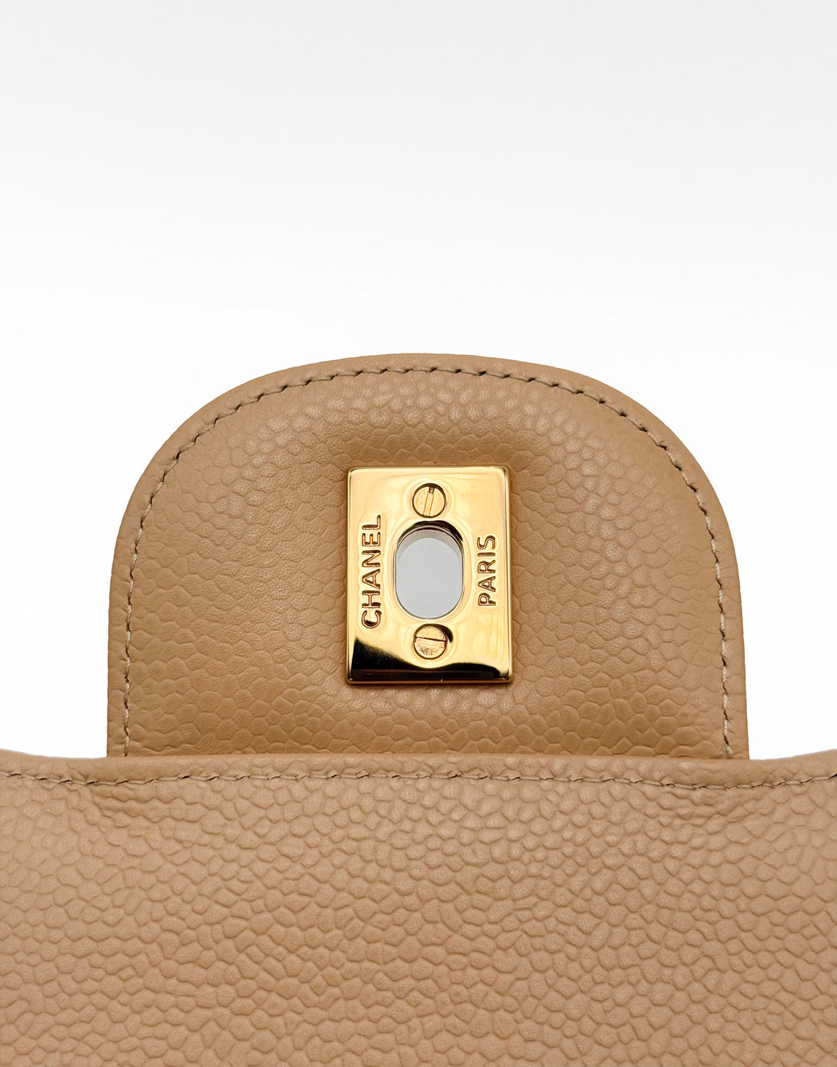 Chanel Beige Double Flap Caviar Leather GHW