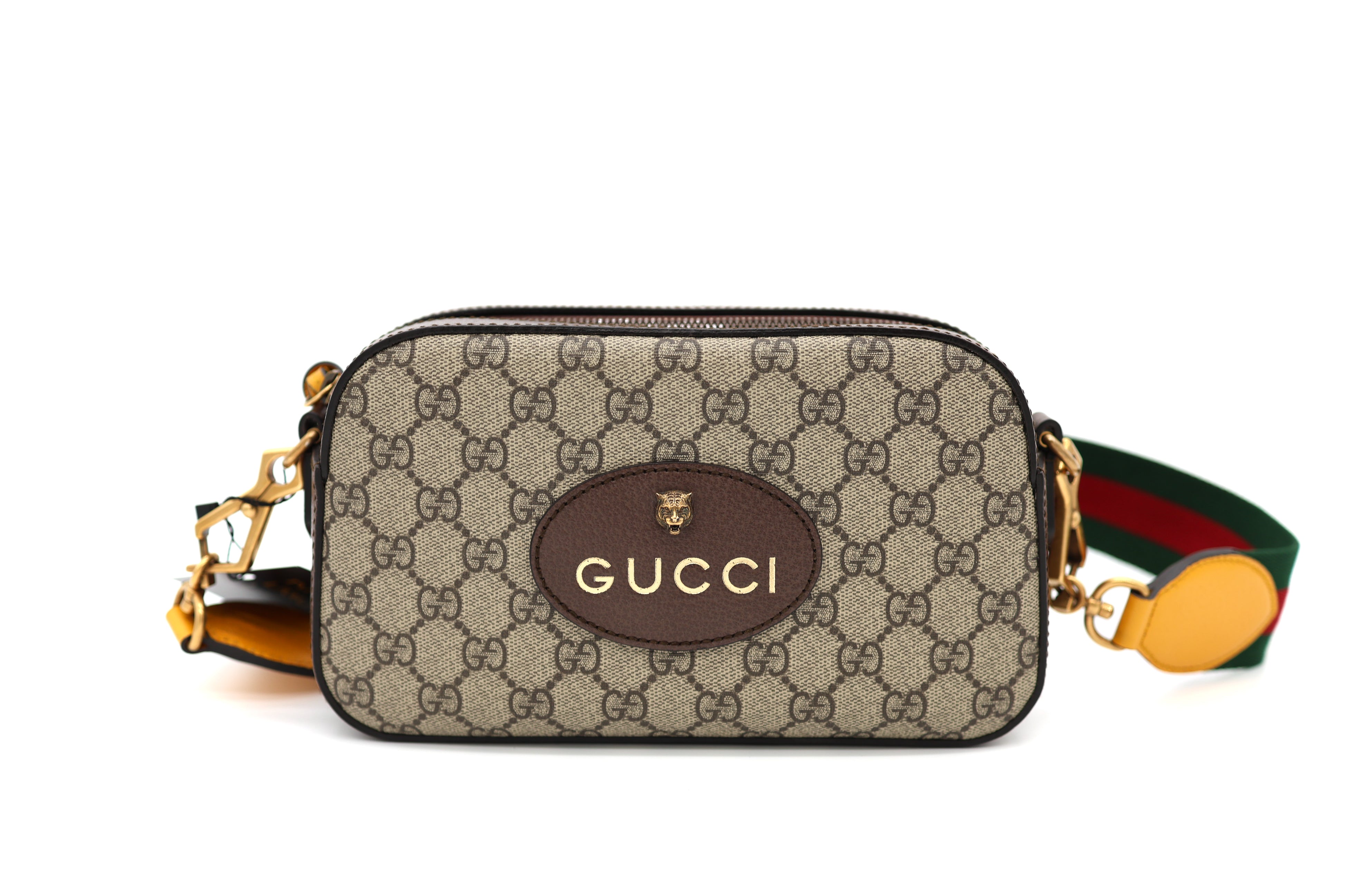 Gucci GG Supreme Monogram Web Neo Vintage Shoulder Camera Bag