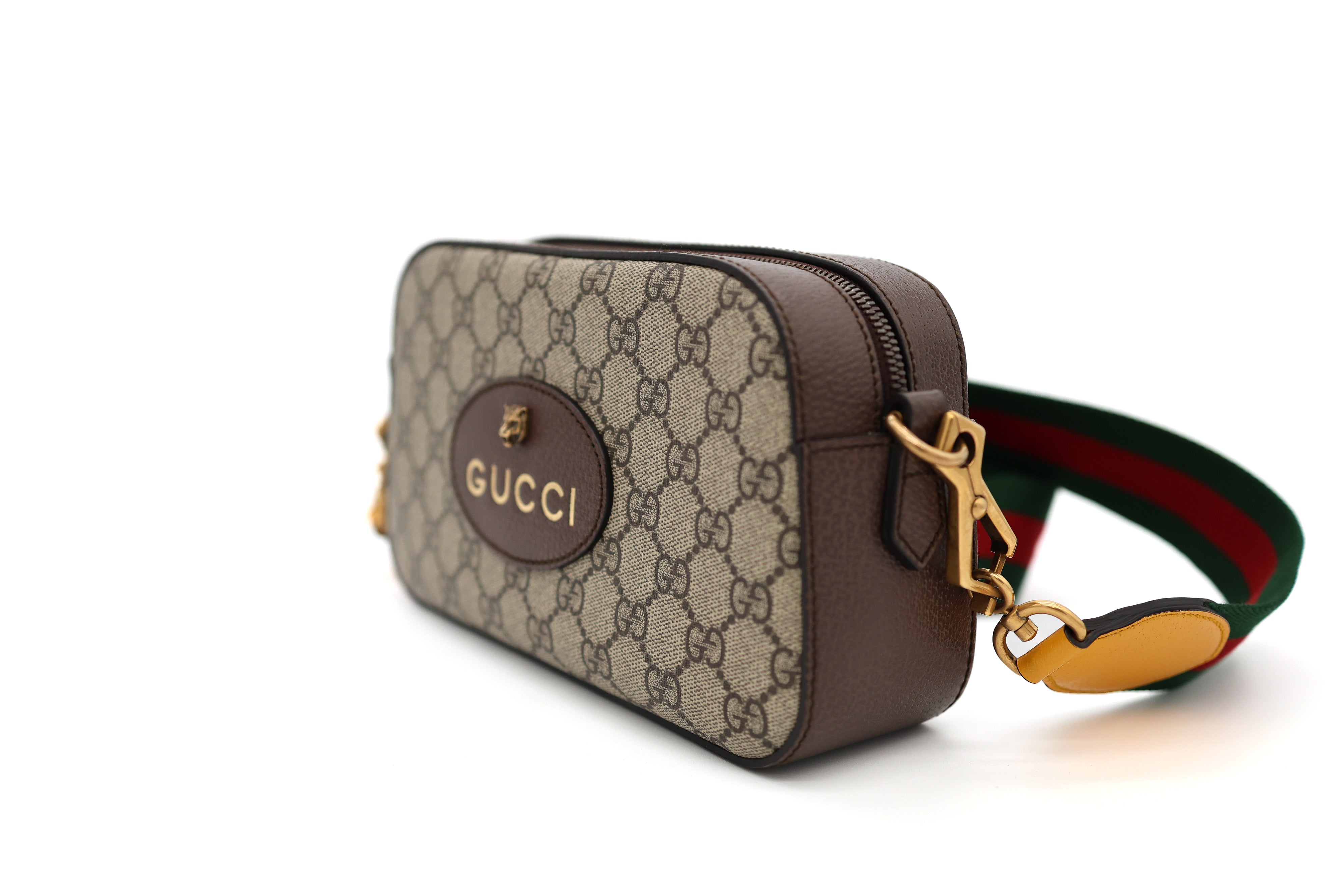 Gucci GG Supreme Monogram Web Neo Vintage Shoulder Camera Bag