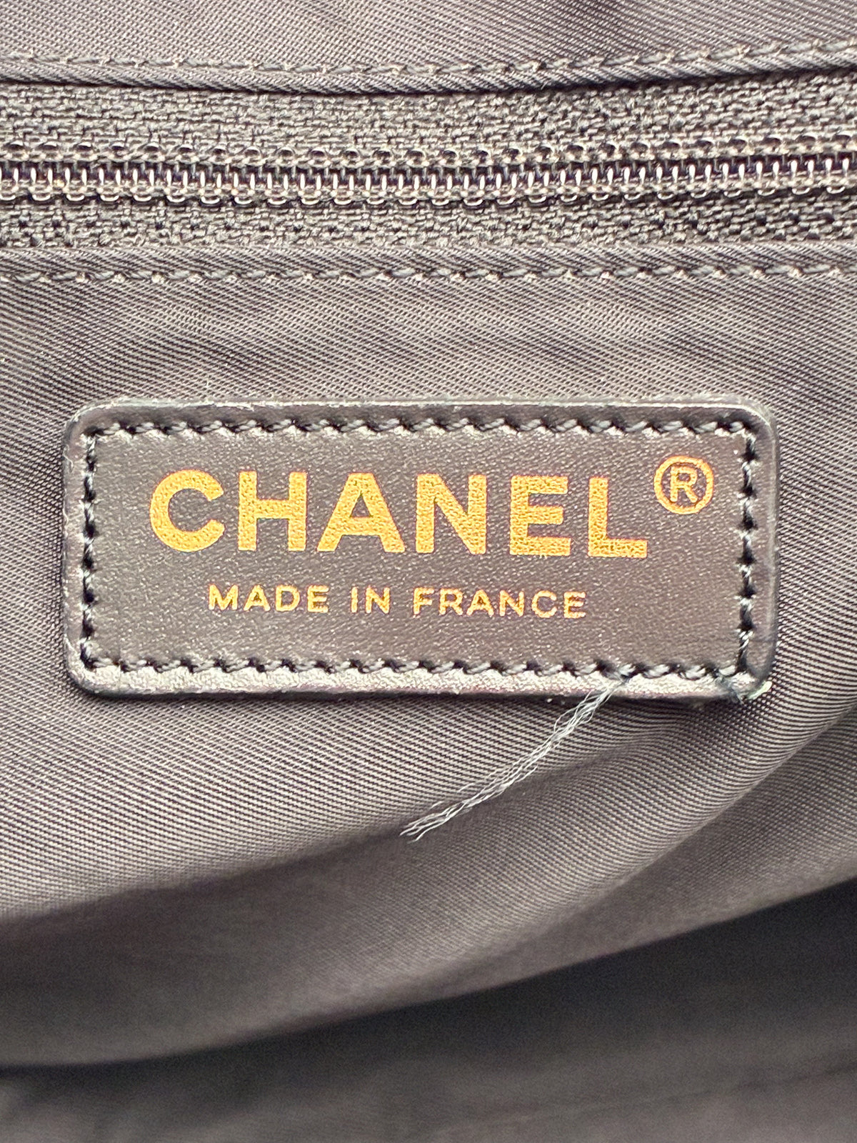 Chanel Vintage Travel Line Tote Bag Black Nylon