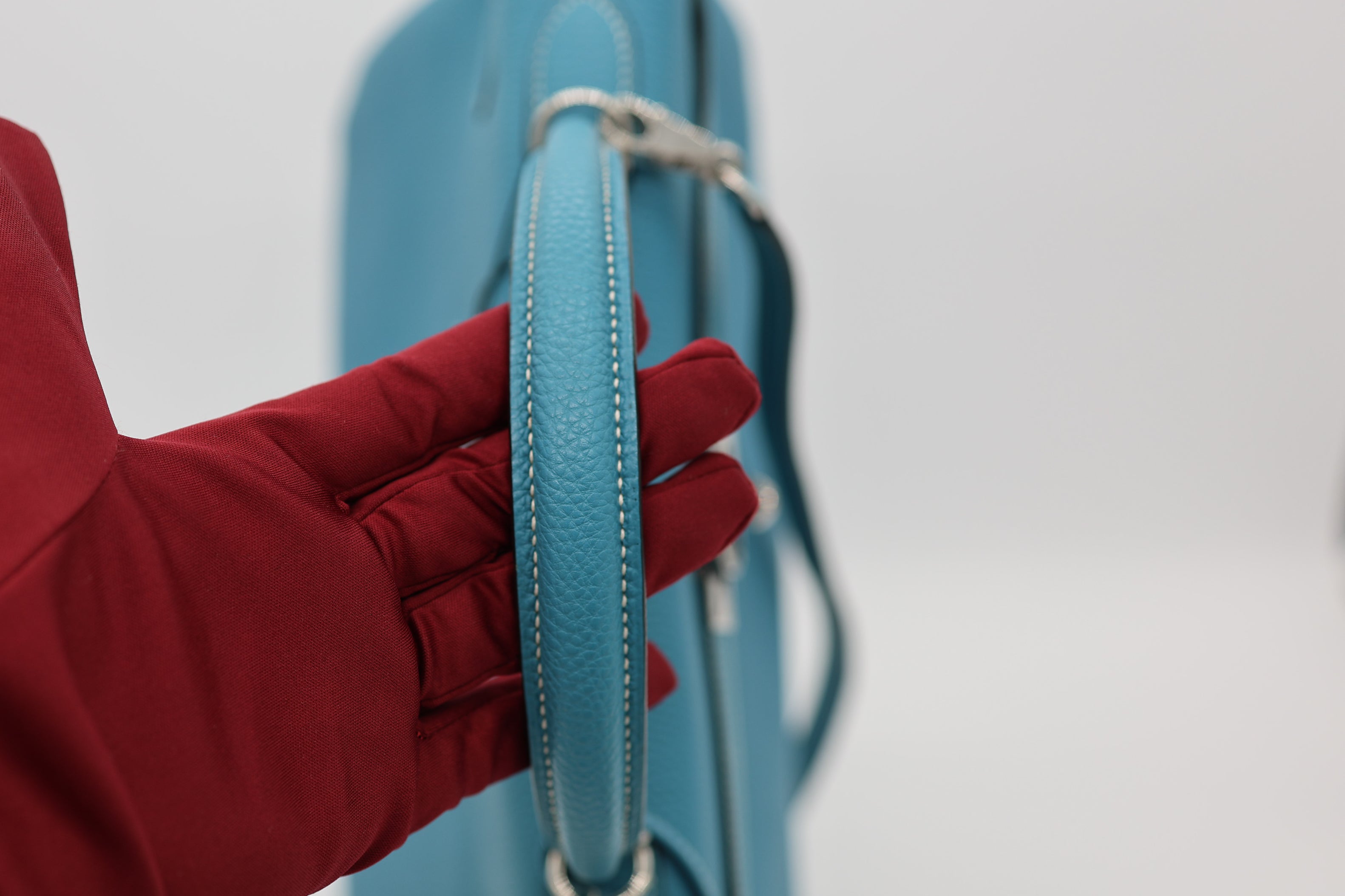Hermès Bleu Jean Taurillon Clémence Kelly 32 Retourné Palladium Hardware