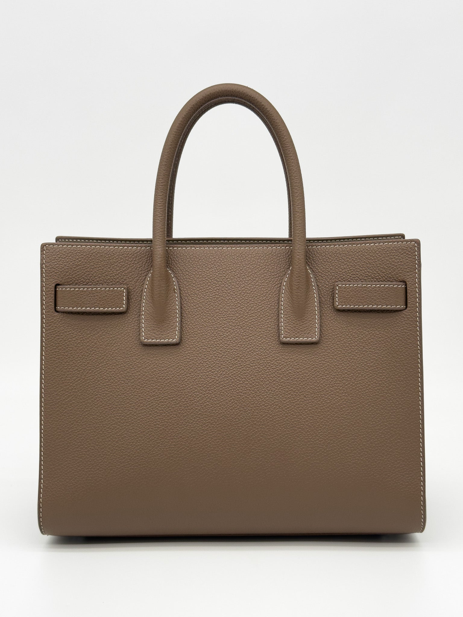 YSL Sac De Jour Taupe Grained Calfskin Leather