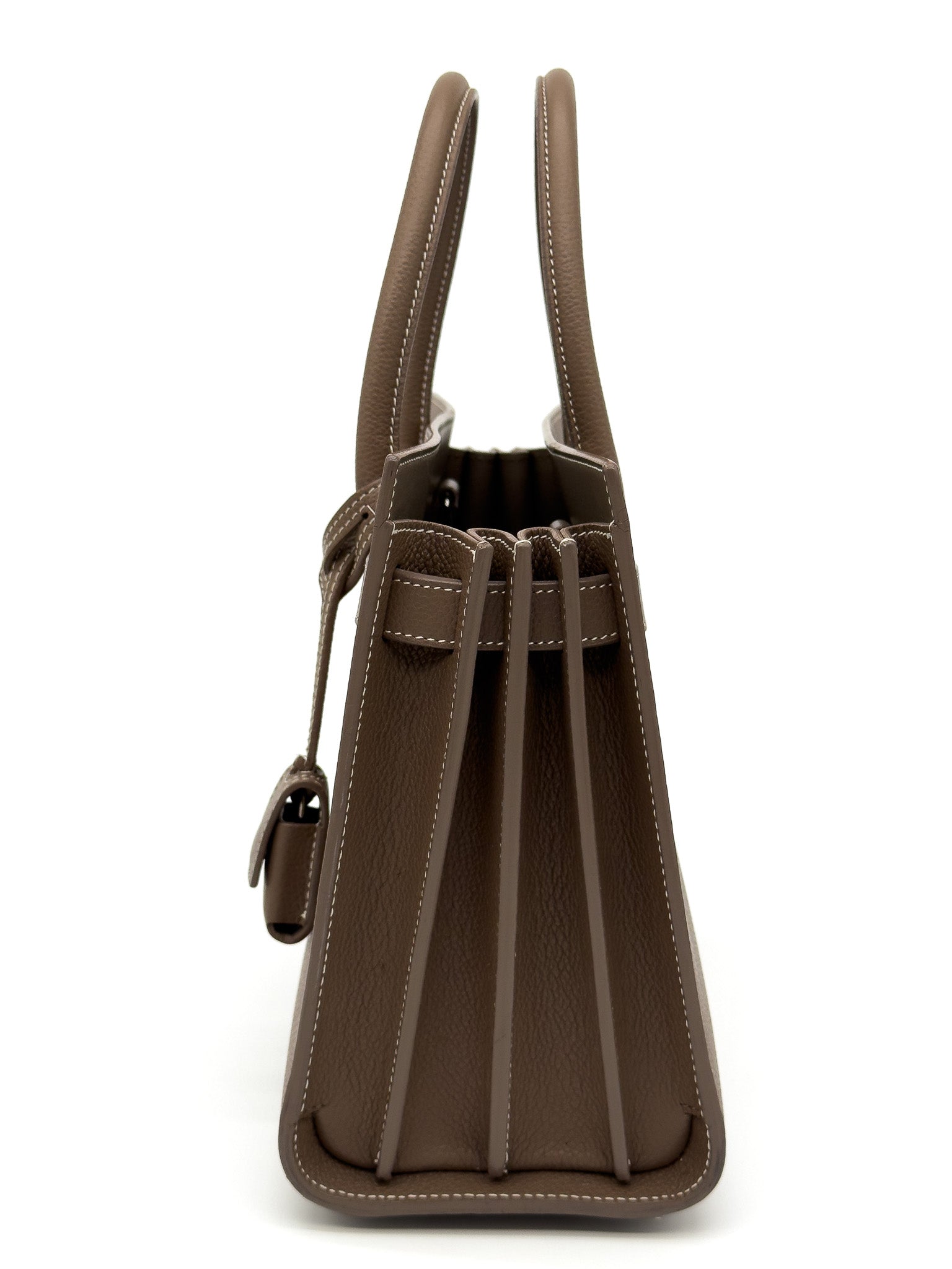 YSL Sac De Jour Taupe Grained Calfskin Leather