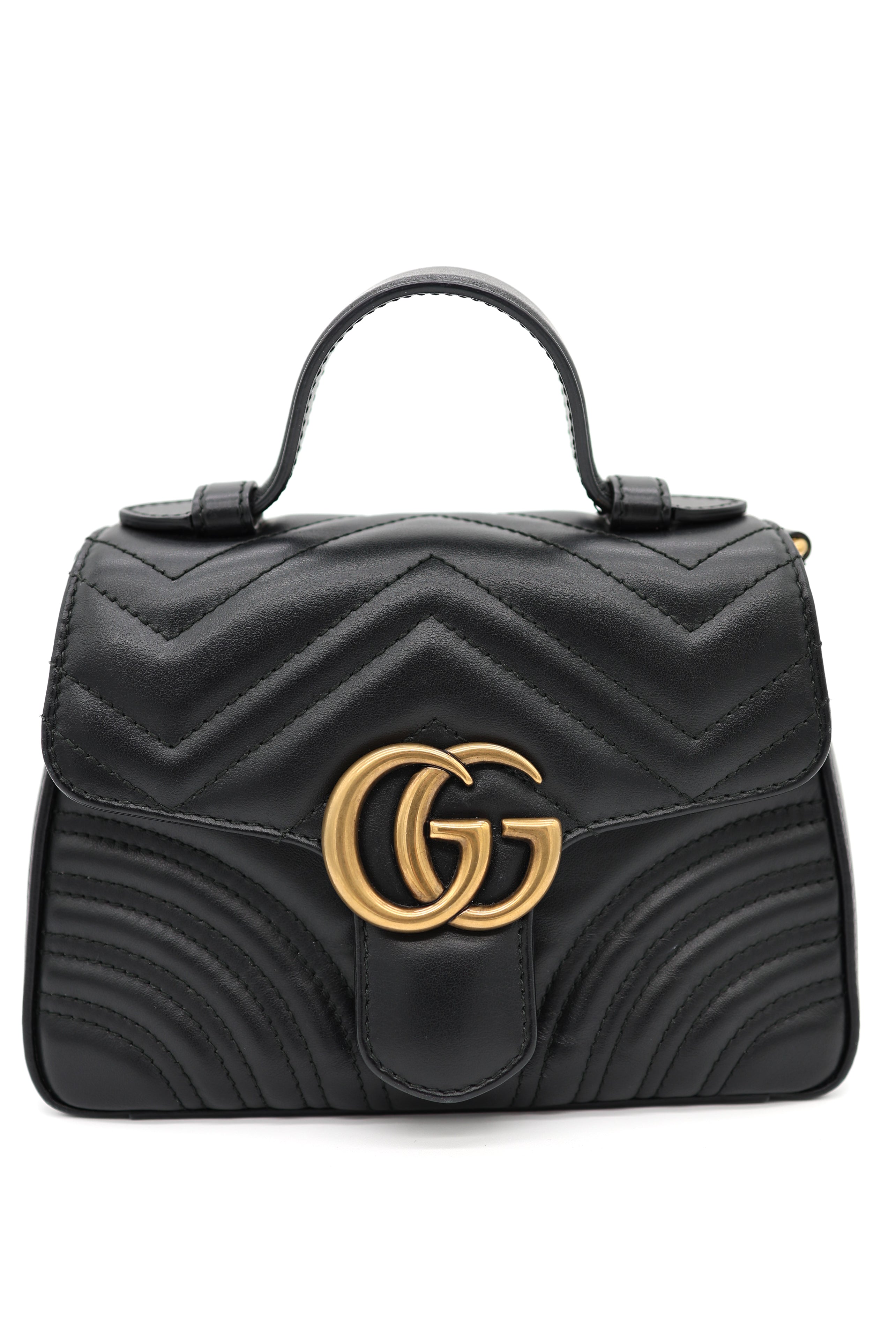 Gucci GG Marmont Mini Top Handle in Black