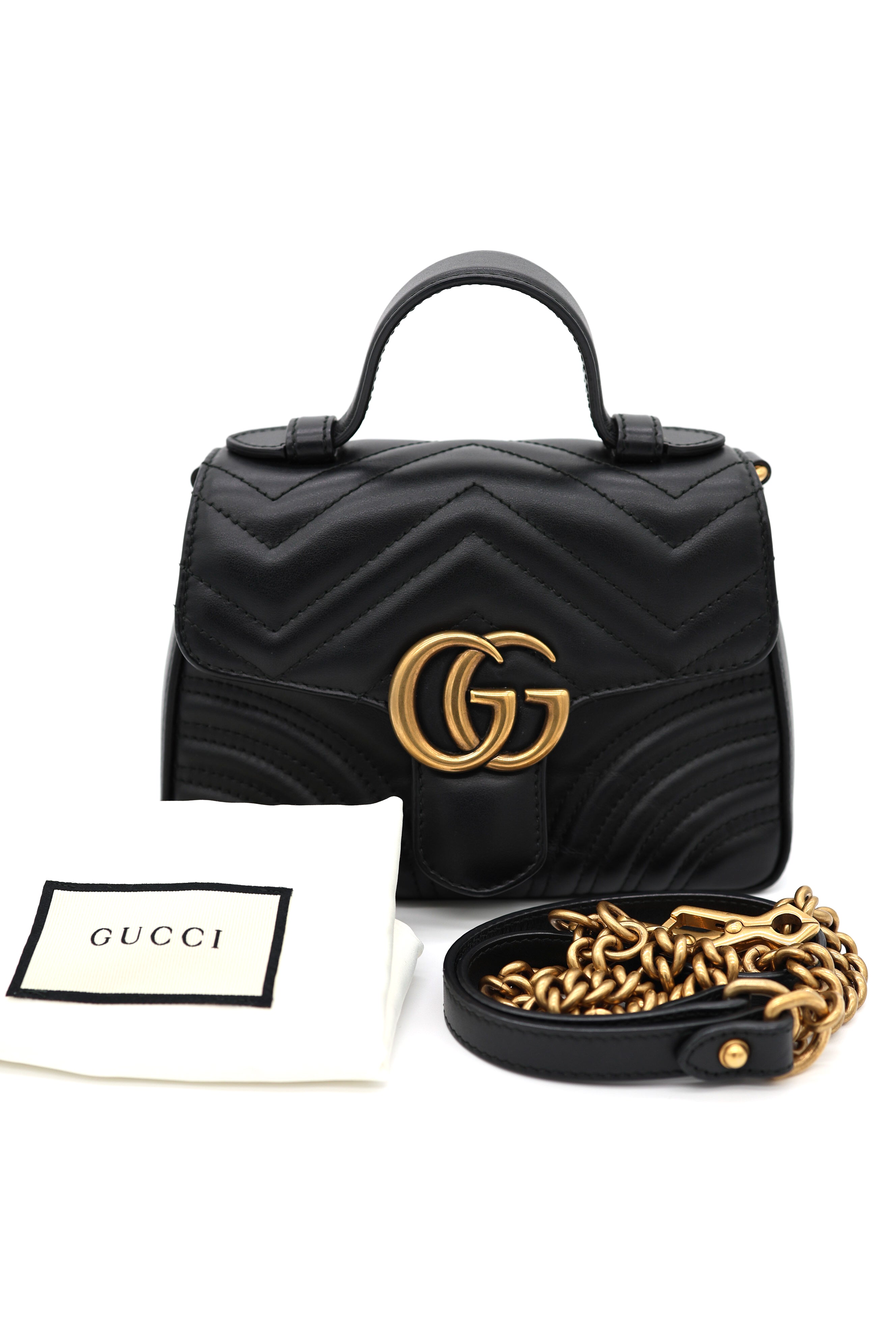 Gucci GG Marmont Mini Top Handle in Black