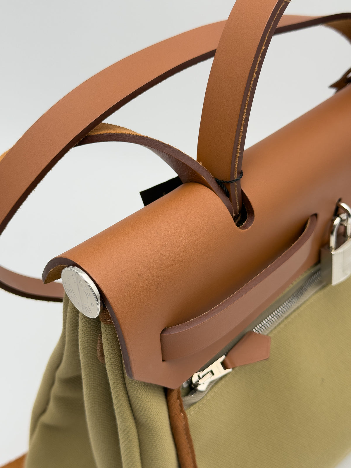 Hermes Herbag Zip Military Toile Vache Hunter