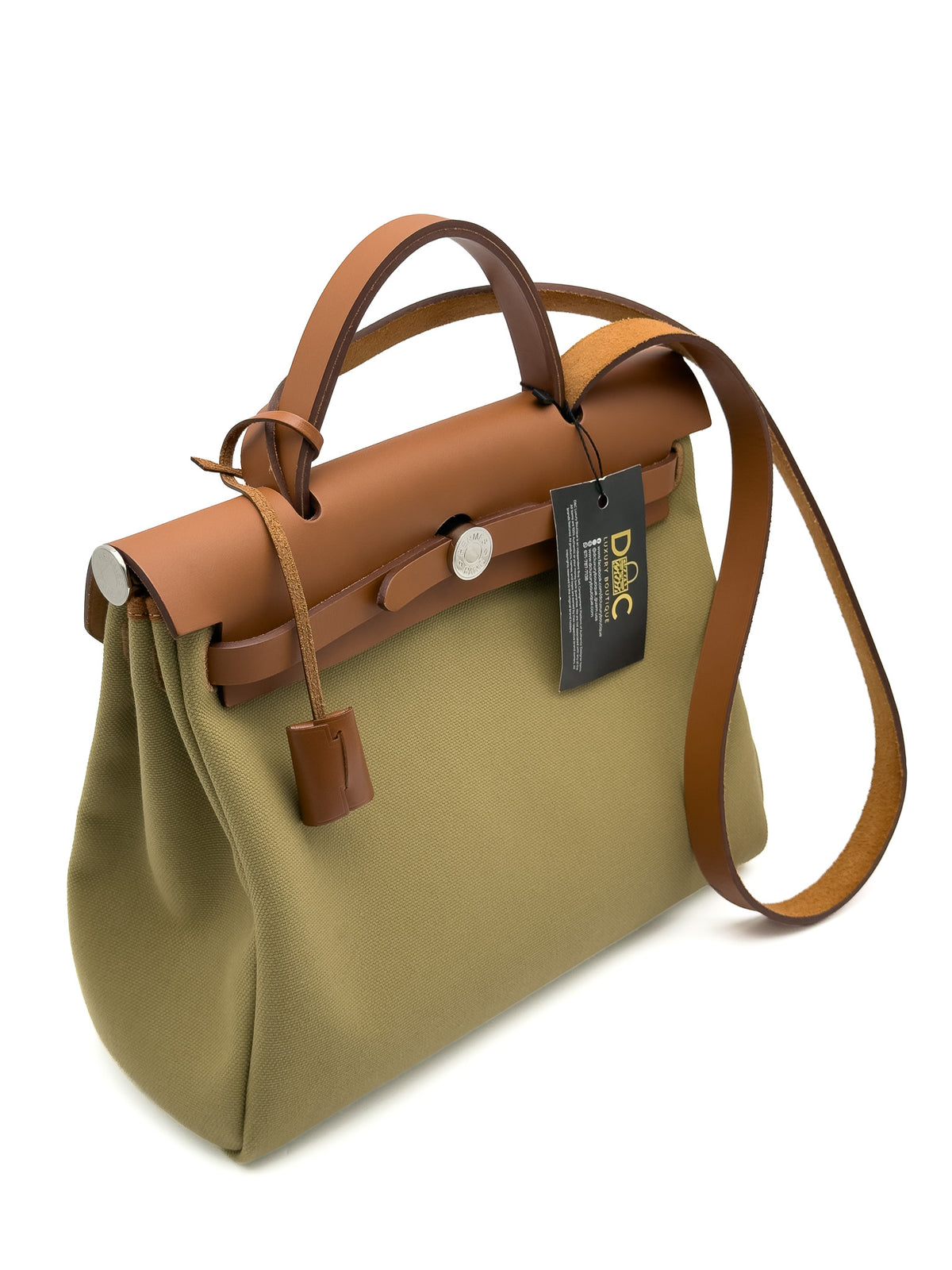 Hermes Herbag Zip Military Toile Vache Hunter