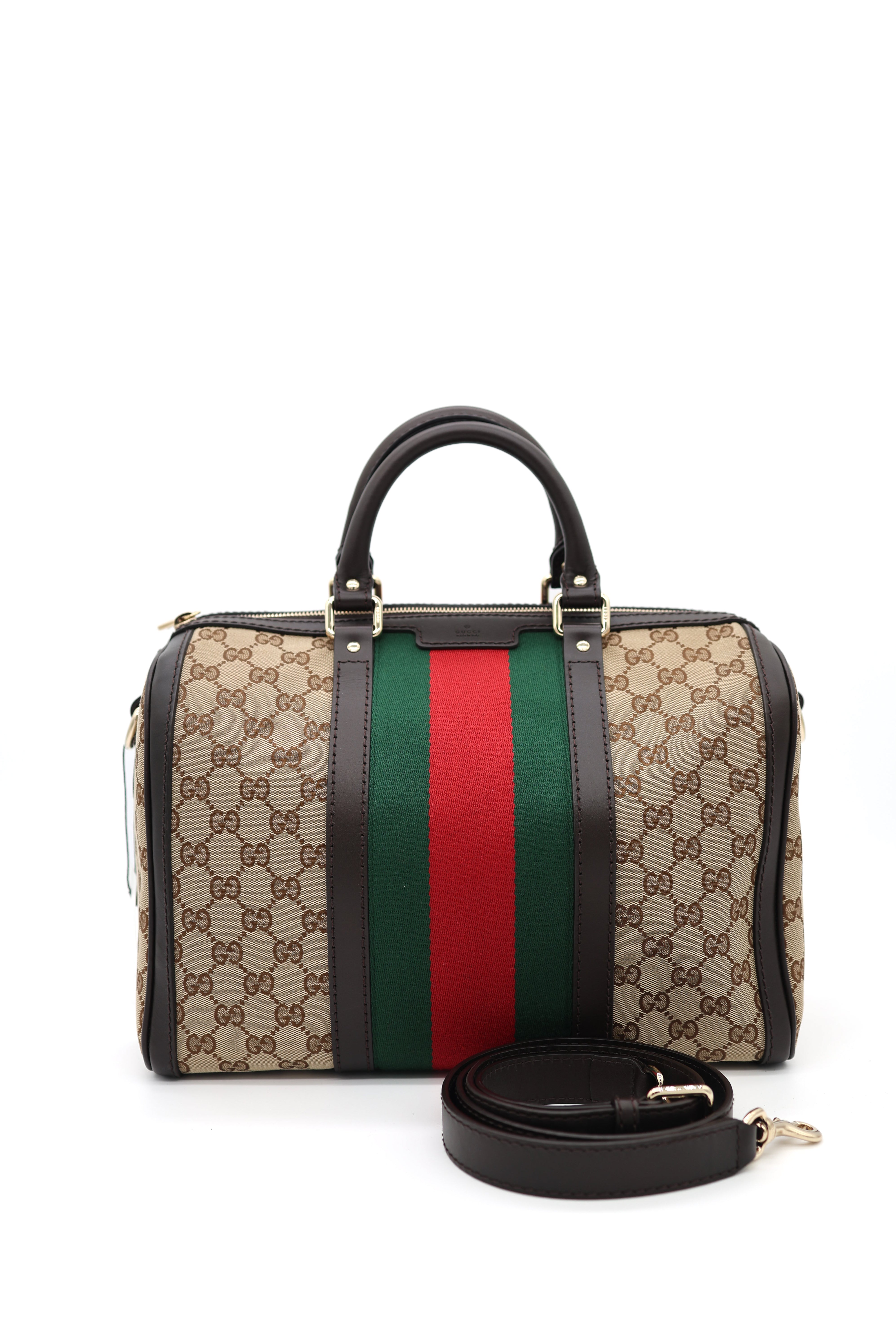 Gucci Boston Web Vintage Tote Canvas Medium