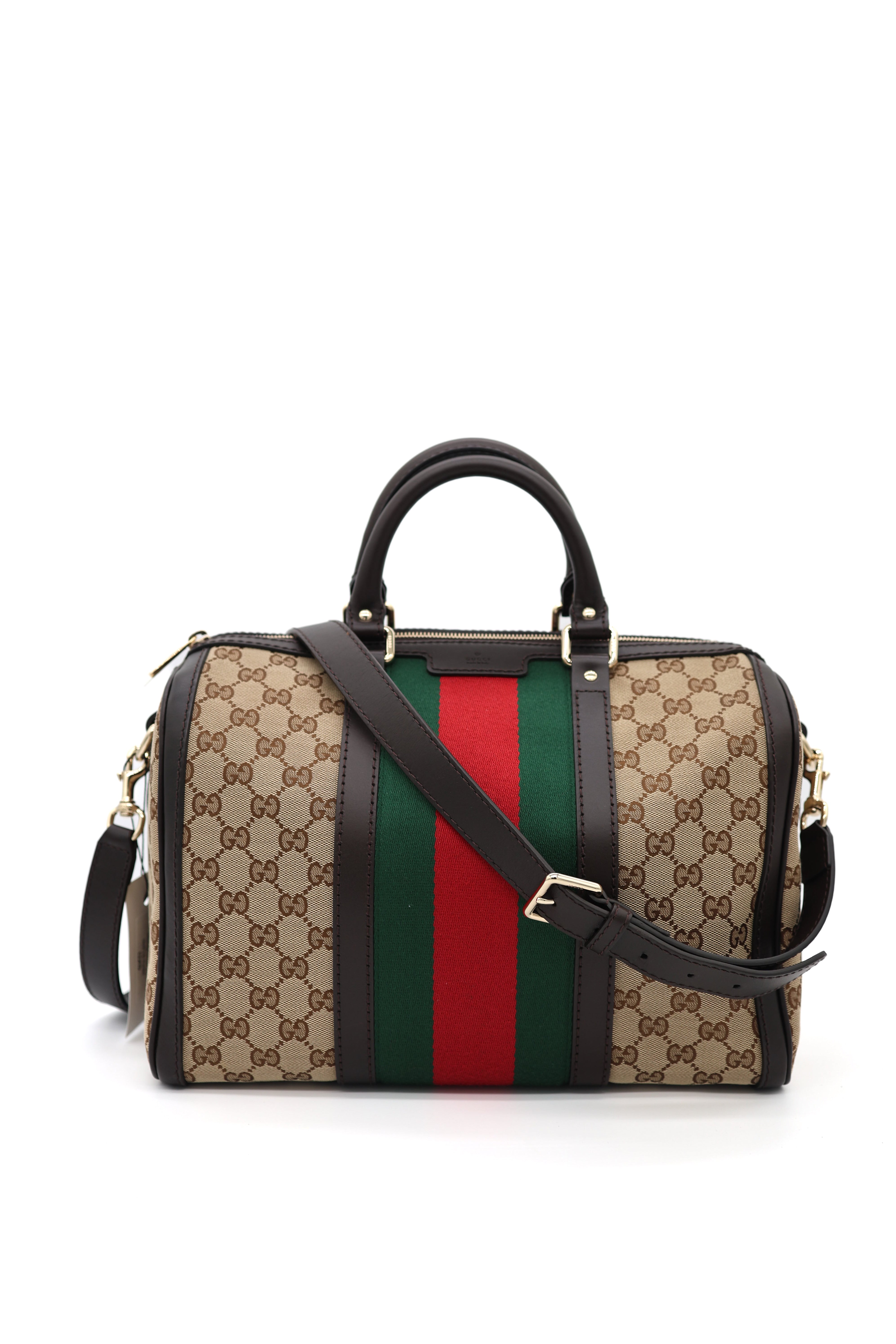 Gucci Boston Web Vintage Tote Canvas Medium