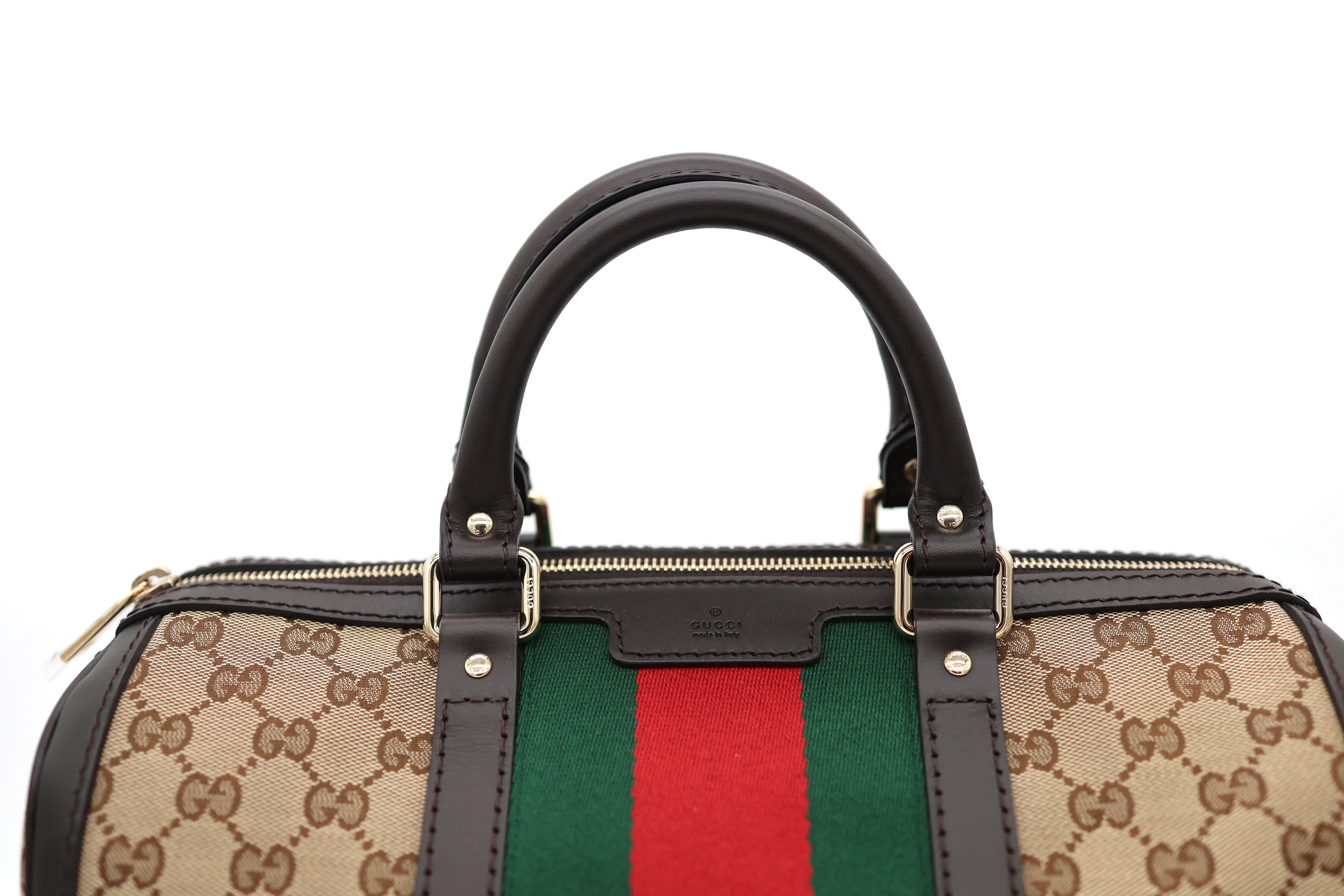 Gucci Boston Web Vintage Tote Canvas Medium