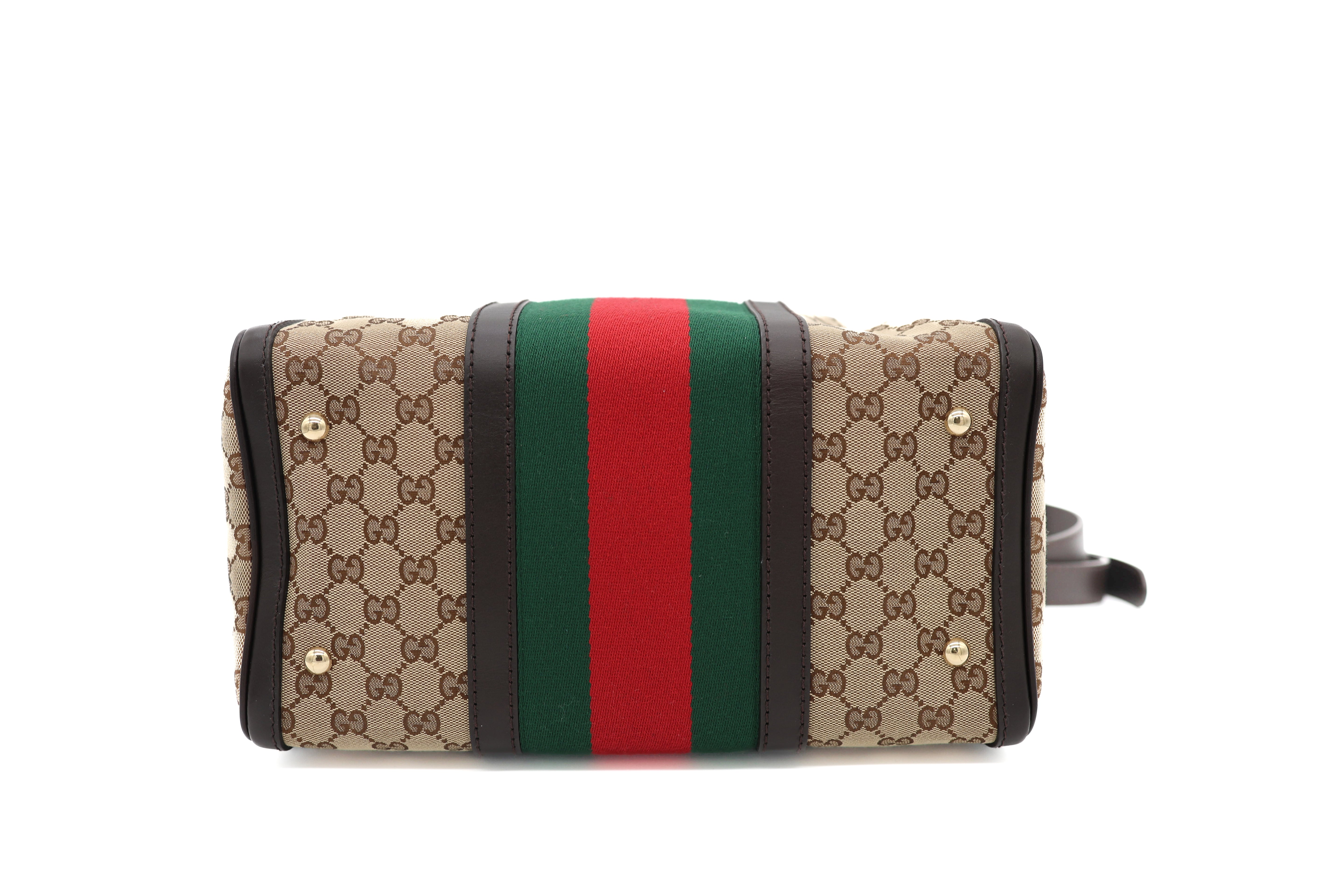 Gucci Boston Web Vintage Tote Canvas Medium