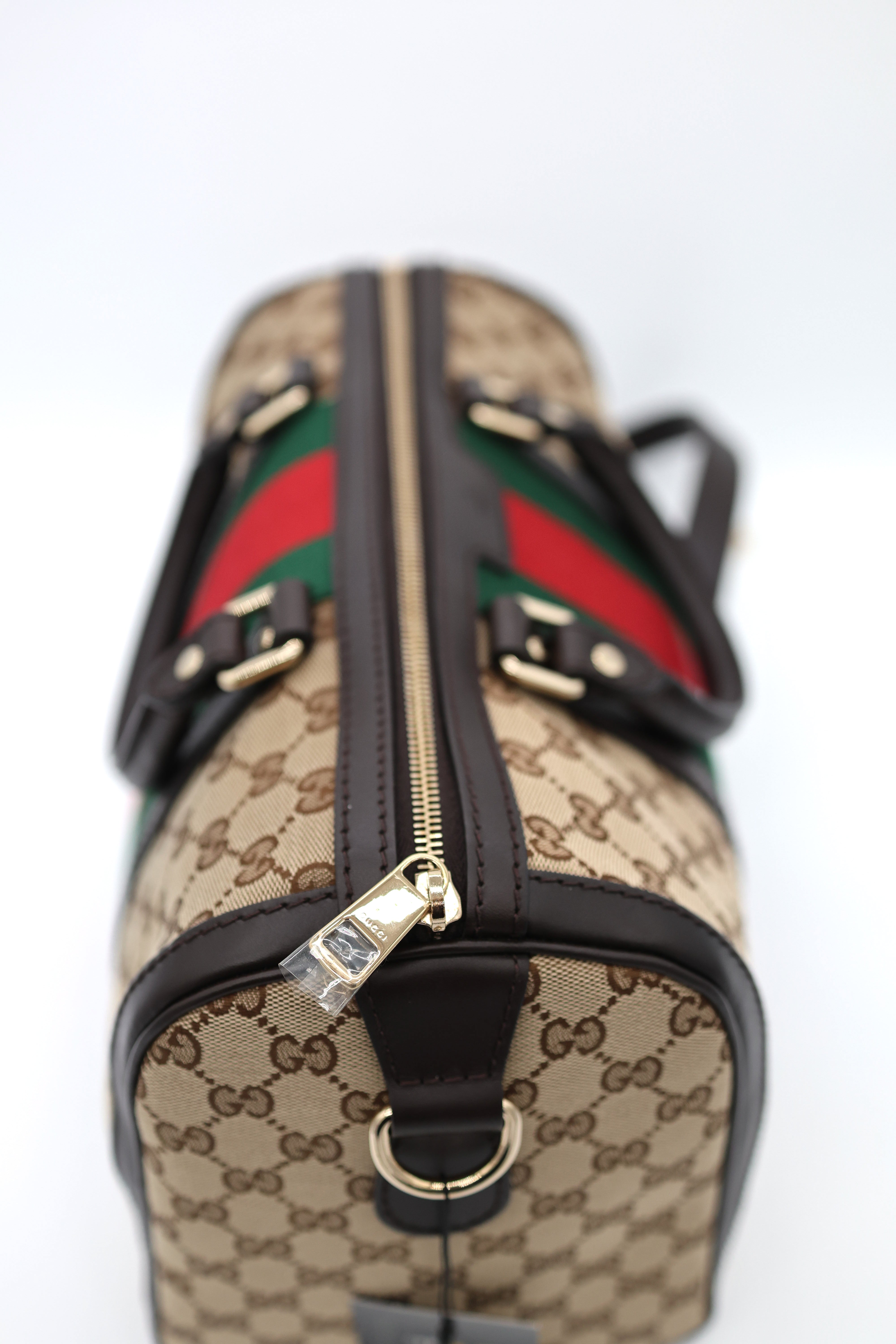 Gucci Boston Web Vintage Tote Canvas Medium