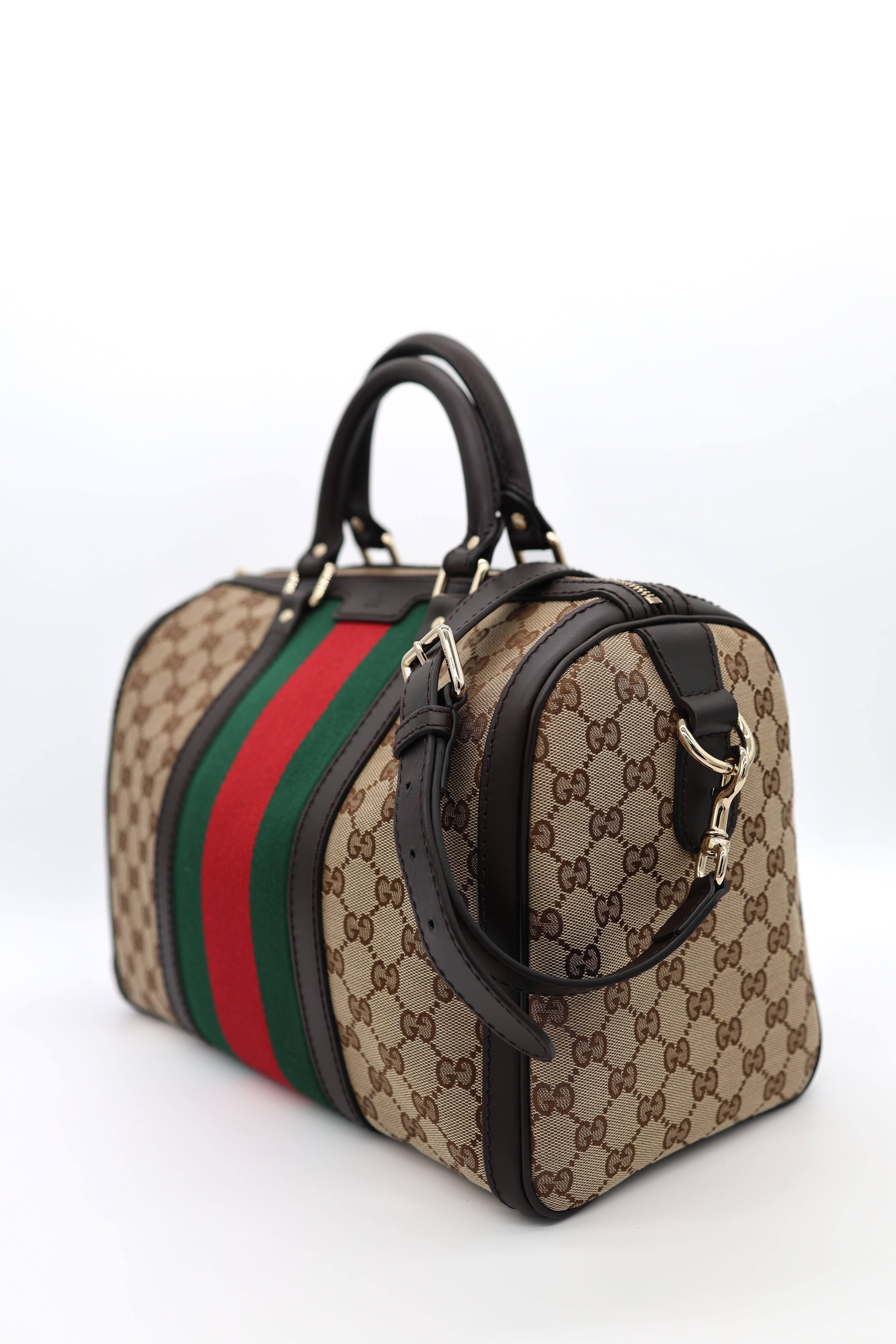 Gucci Boston Web Vintage Tote Canvas Medium