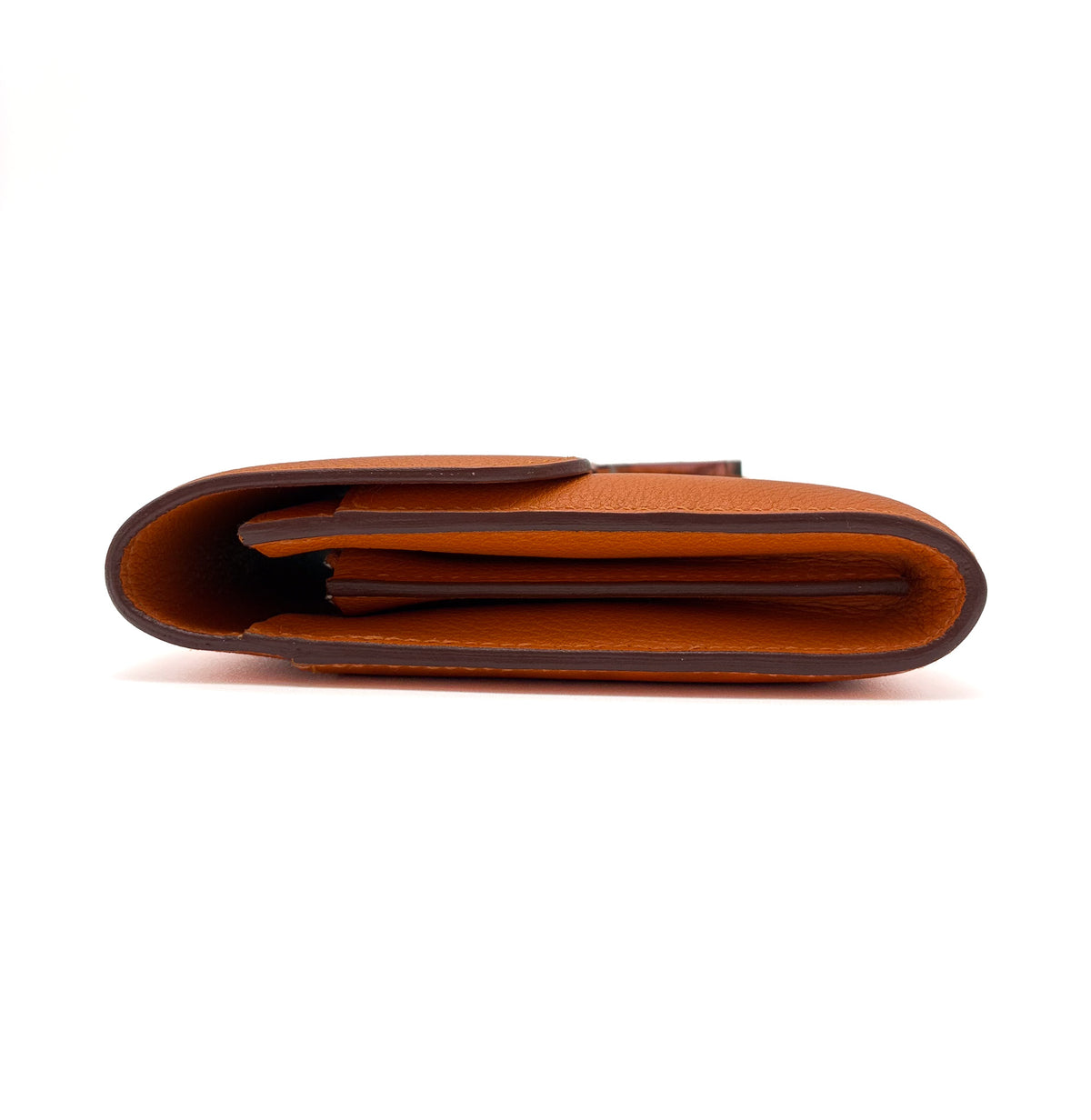 Hermes Constance Long Wallet Orange Evercolor PHW