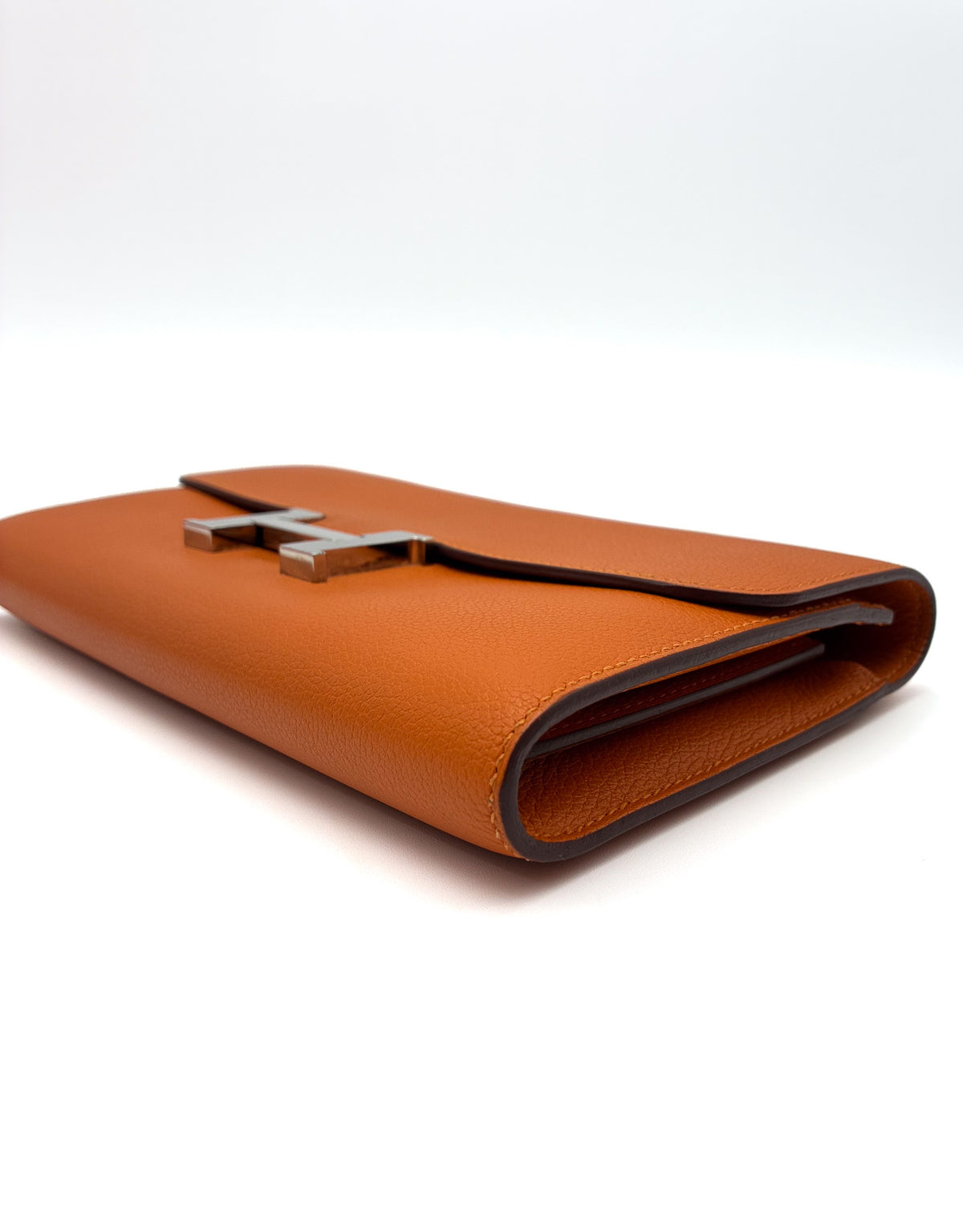 Hermes Constance Long Wallet Orange Evercolor PHW