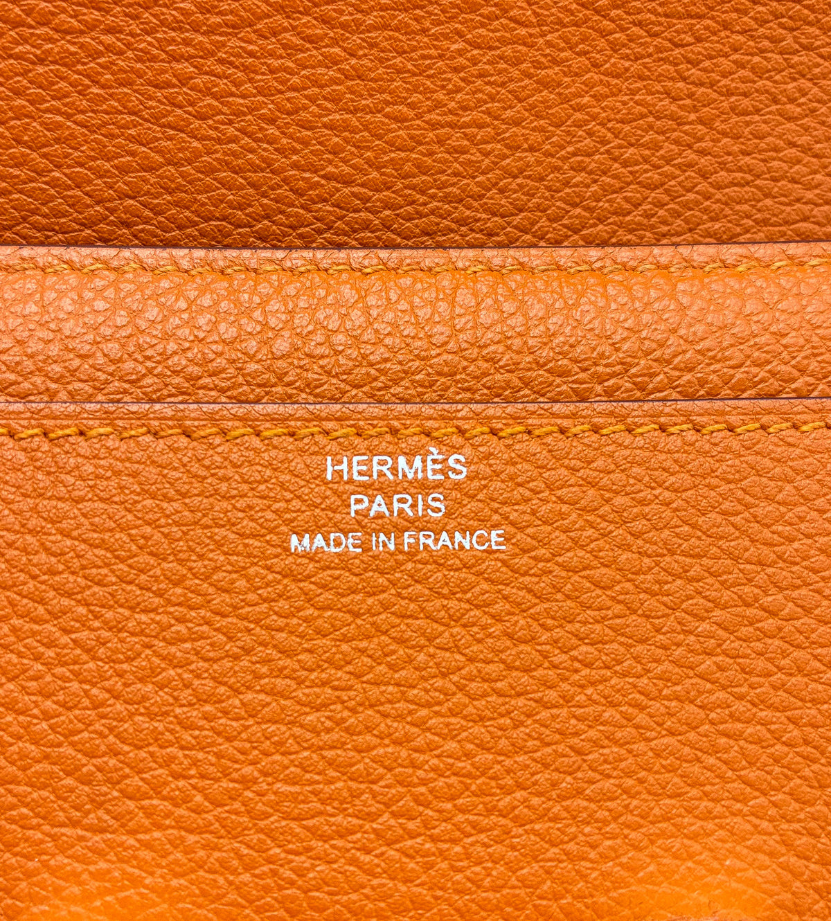 Hermes Constance Long Wallet Orange Evercolor PHW