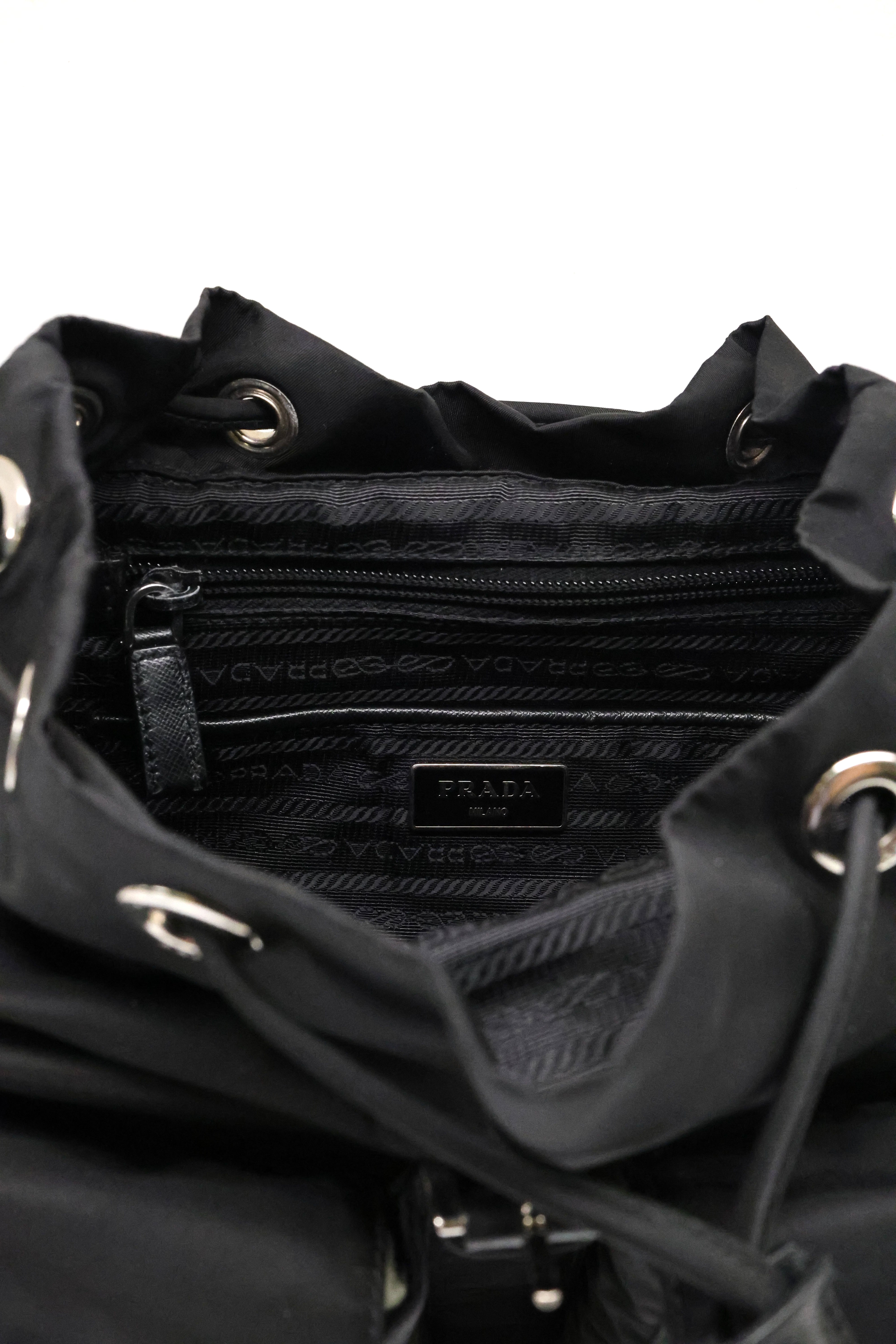 Prada Tessuto Nylon Vela Small Backpack Black