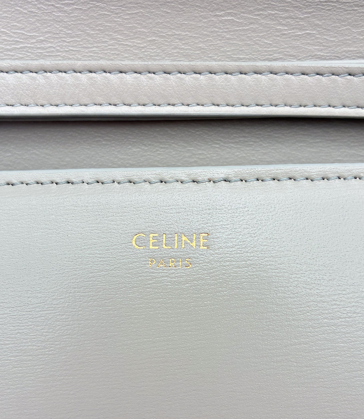 Celine Shiny Triomphe Margo Wallet on Chain Light Stone