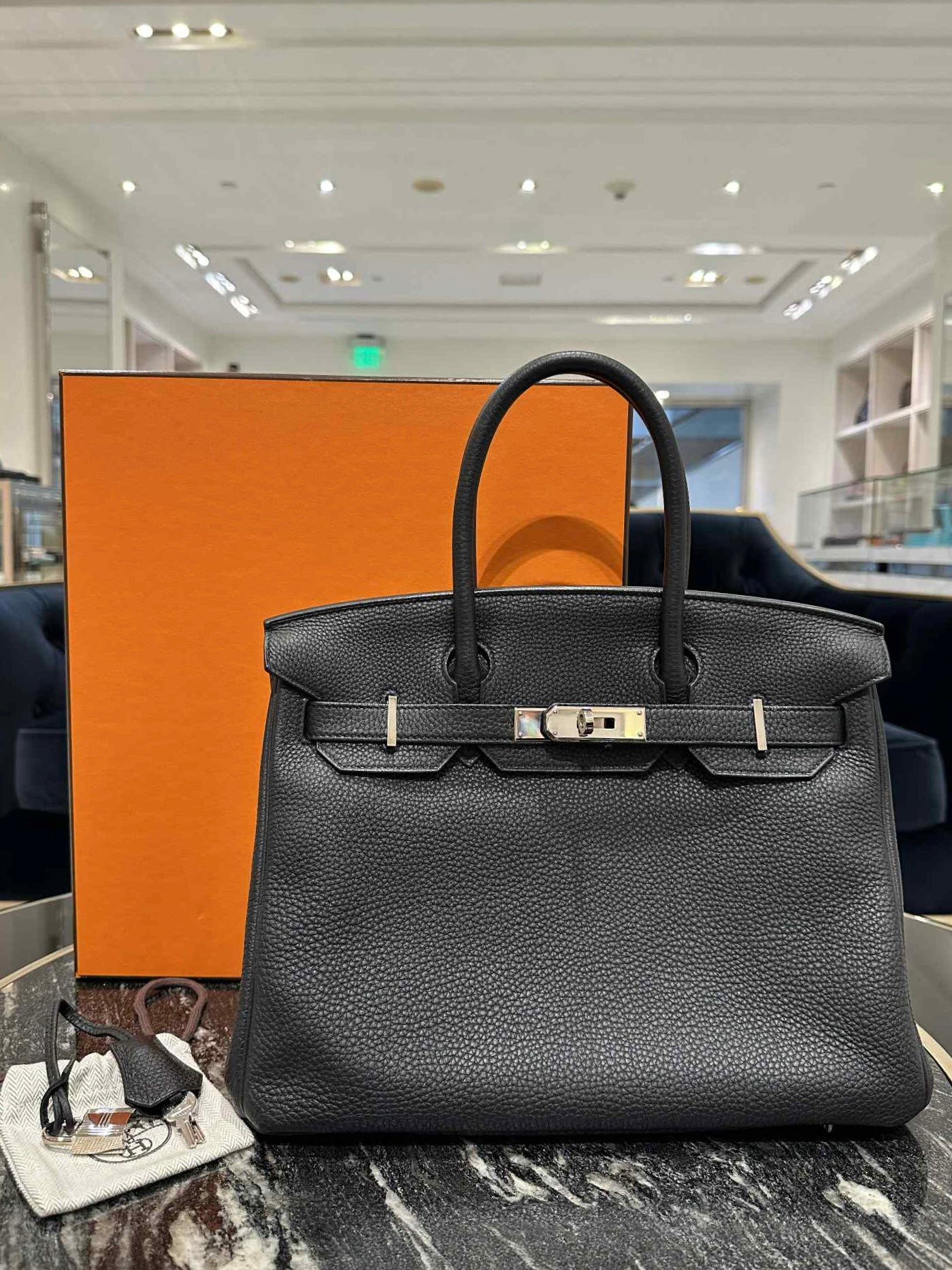 Hermes Togo Birkin 30 Black Palladium