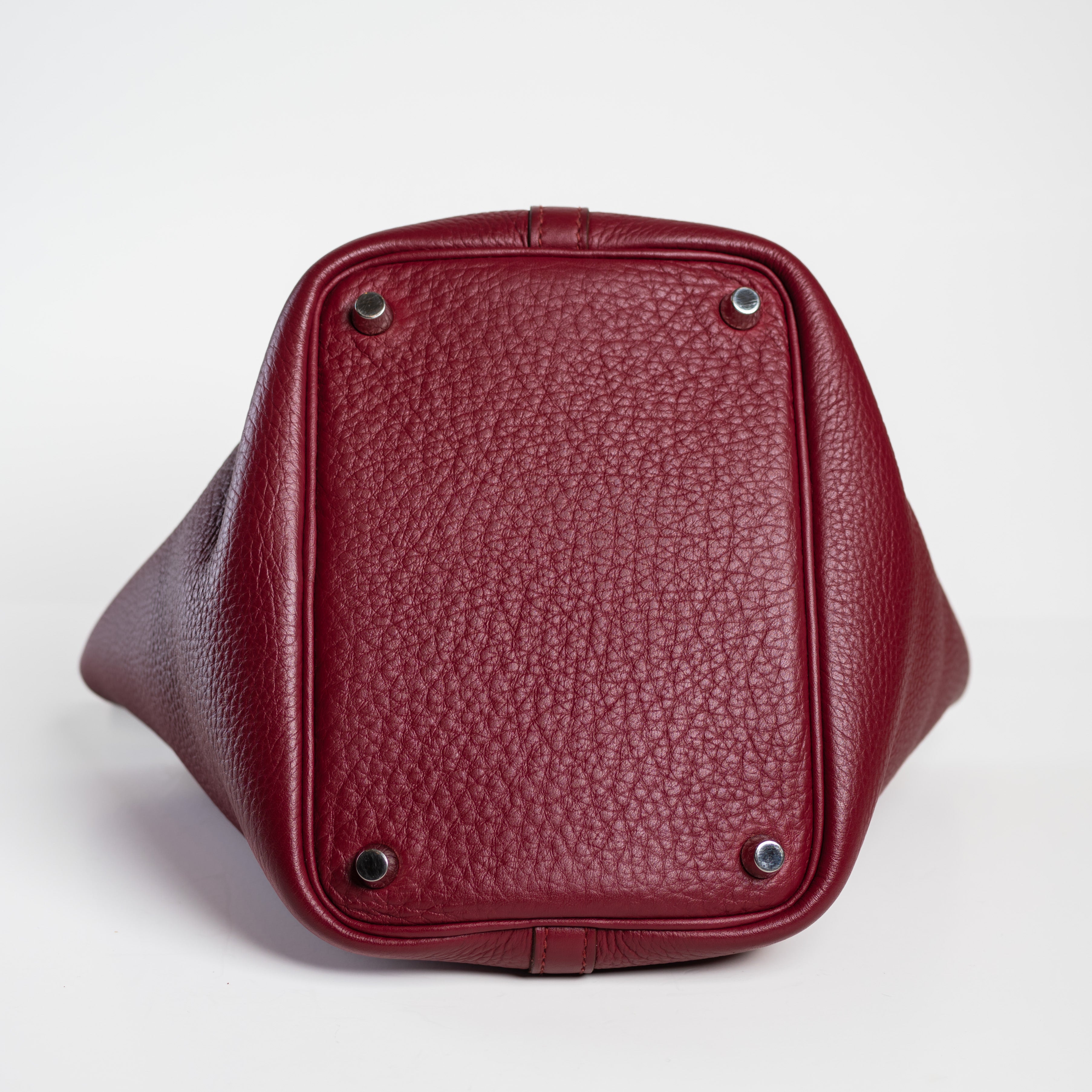 Hermes Picotin 18cm Taurillon Clemence Rouge Grenat