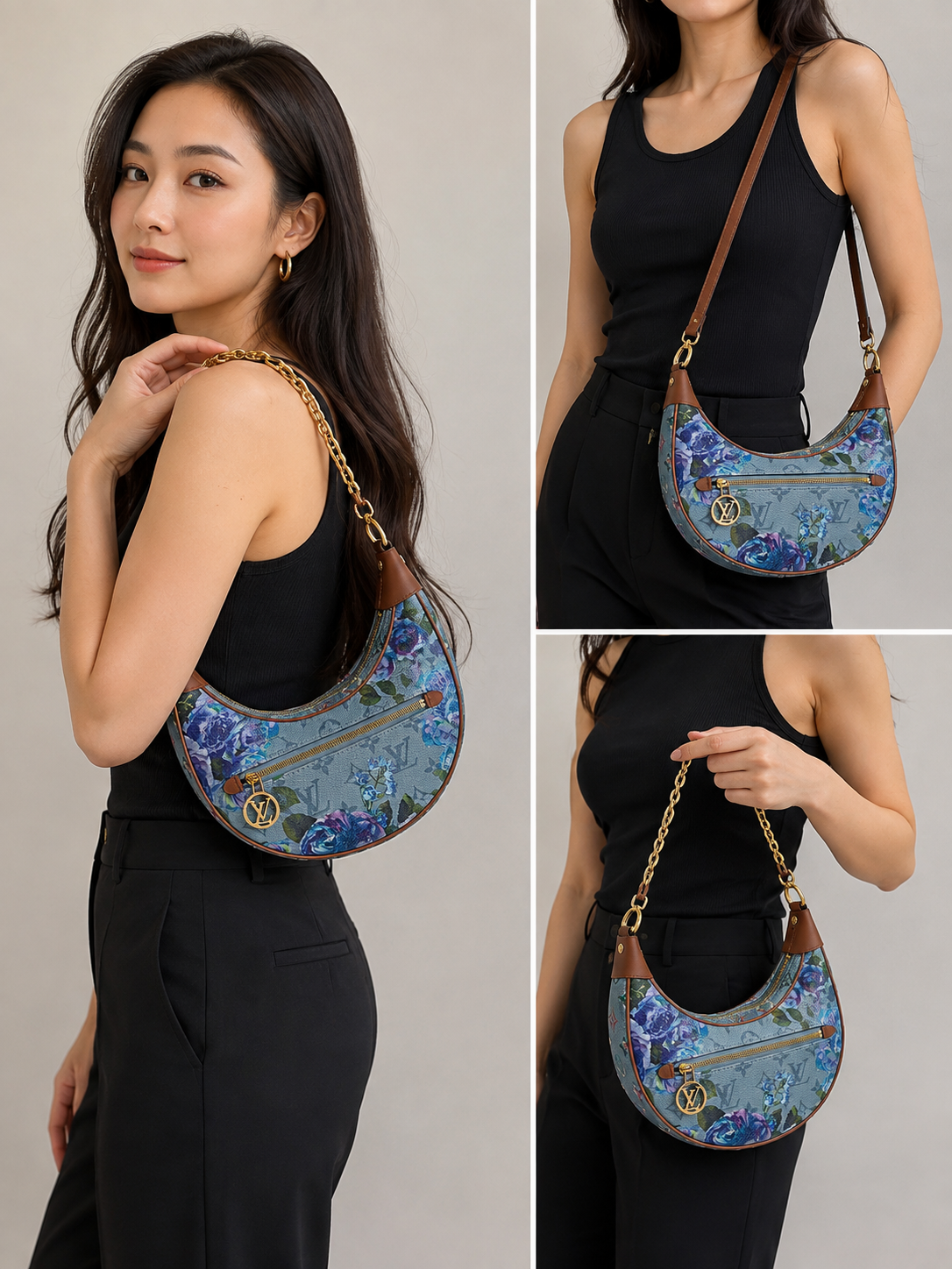 LOUIS VUITTON  LV Garden Loop PM Blue Metallic Monogram