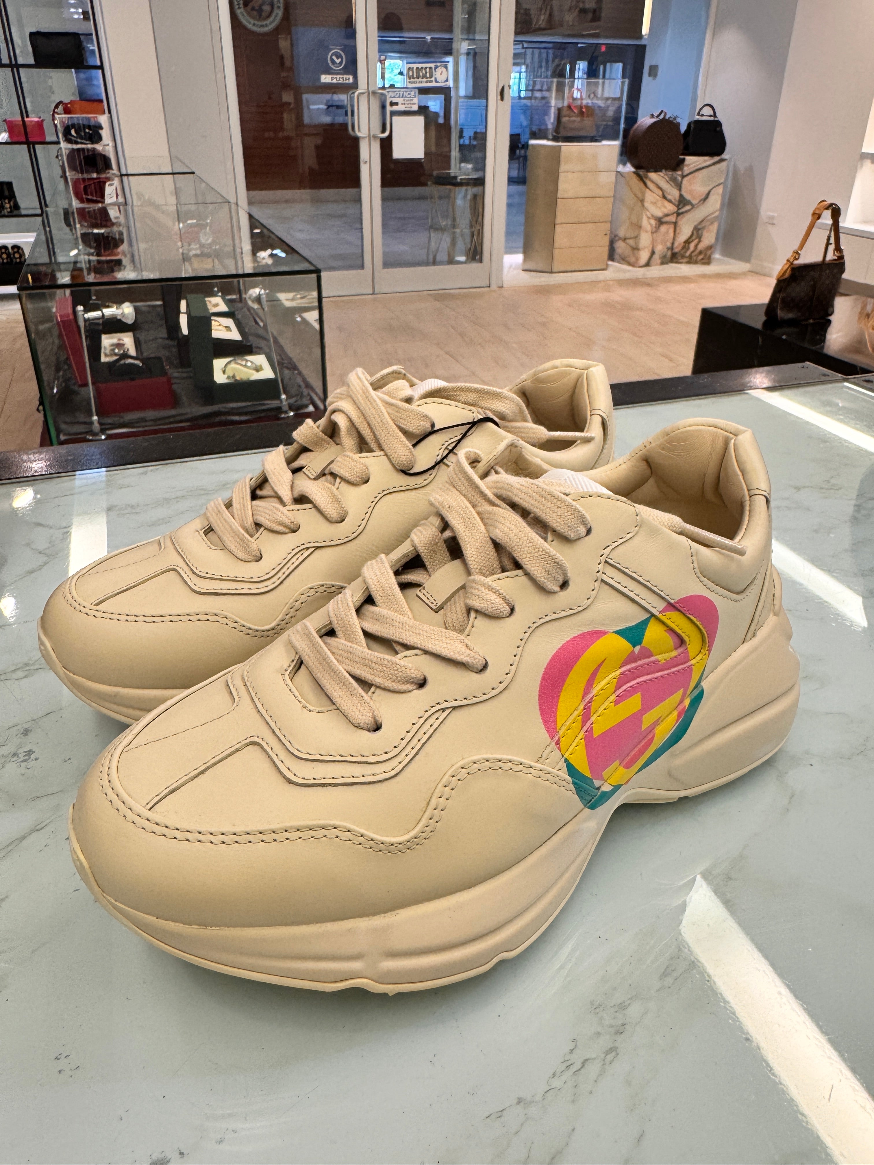 Gucci Rhyton Heart Ivory Sneakers