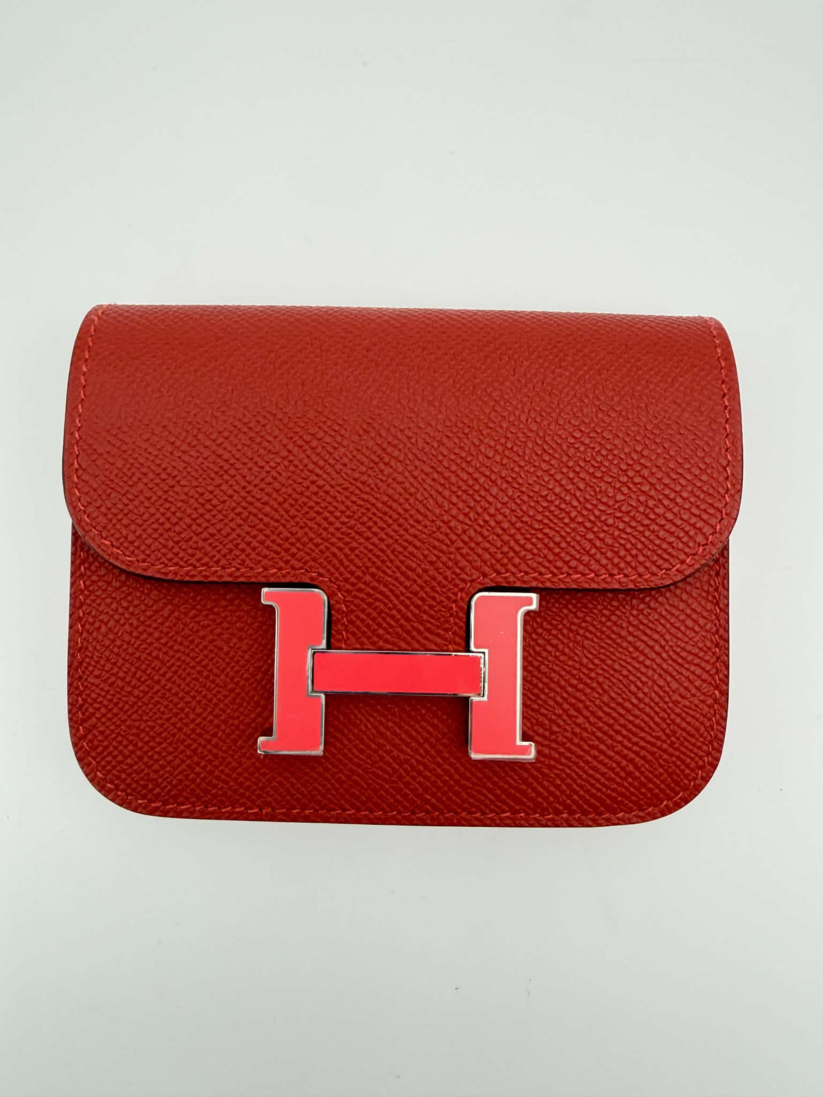 Hermes Constance Slim Wallet Rouge Grenade Epsom