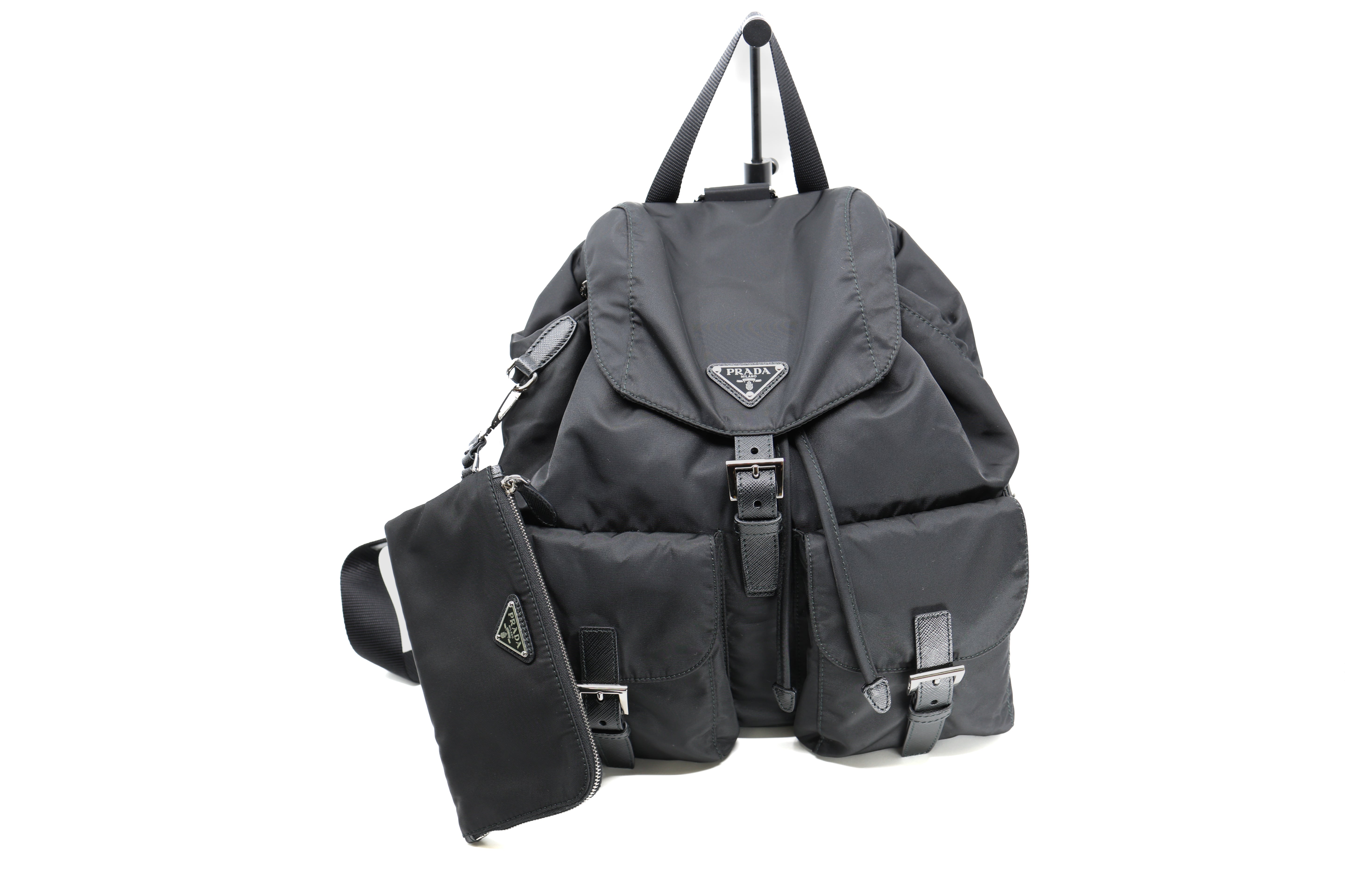 Prada Re-Nylon Tessuto Saffiano Medium Backpack Black