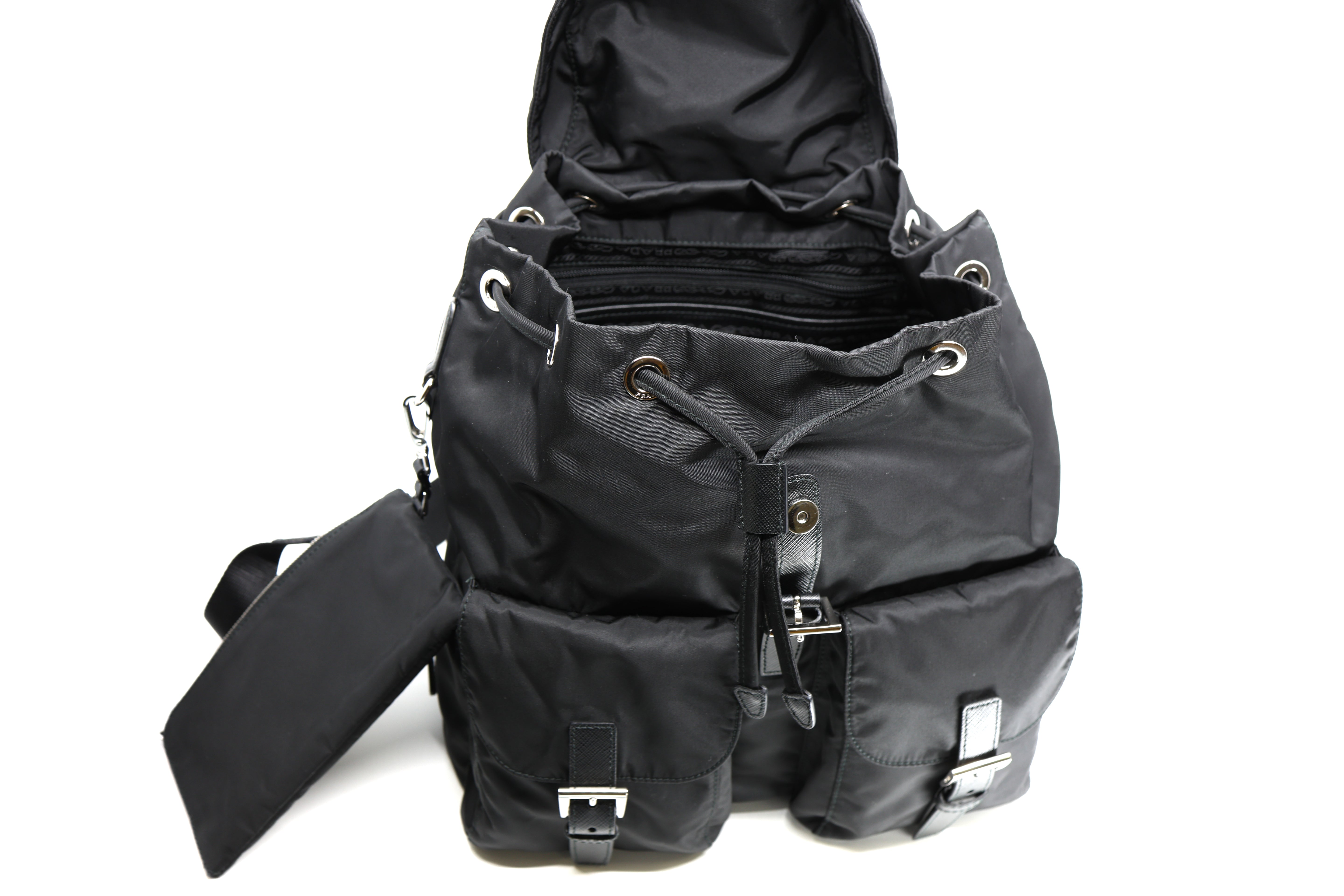 Prada Re-Nylon Tessuto Saffiano Medium Backpack Black