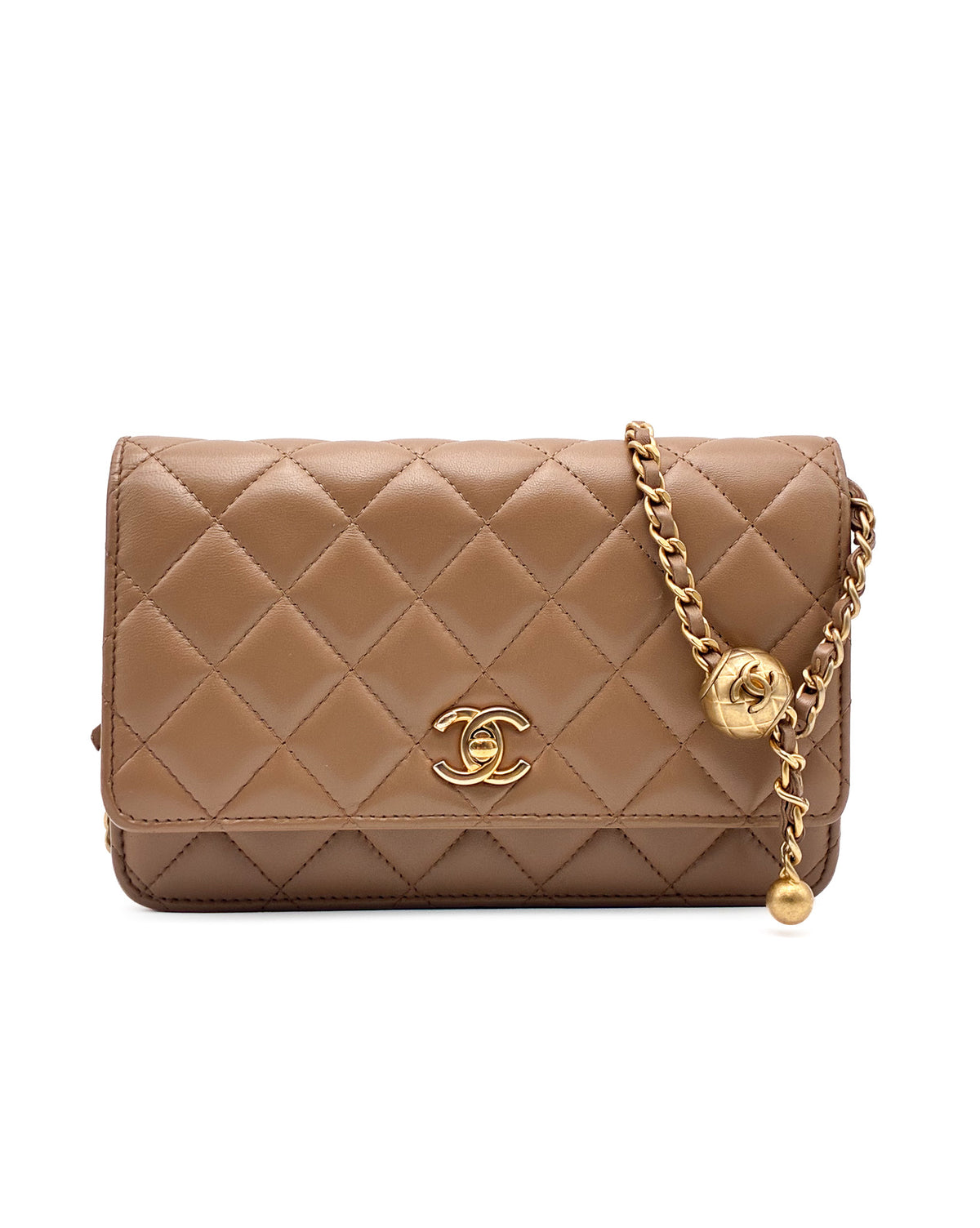 Chanel WOC Beige Pearl Crush Lambskin GHW
