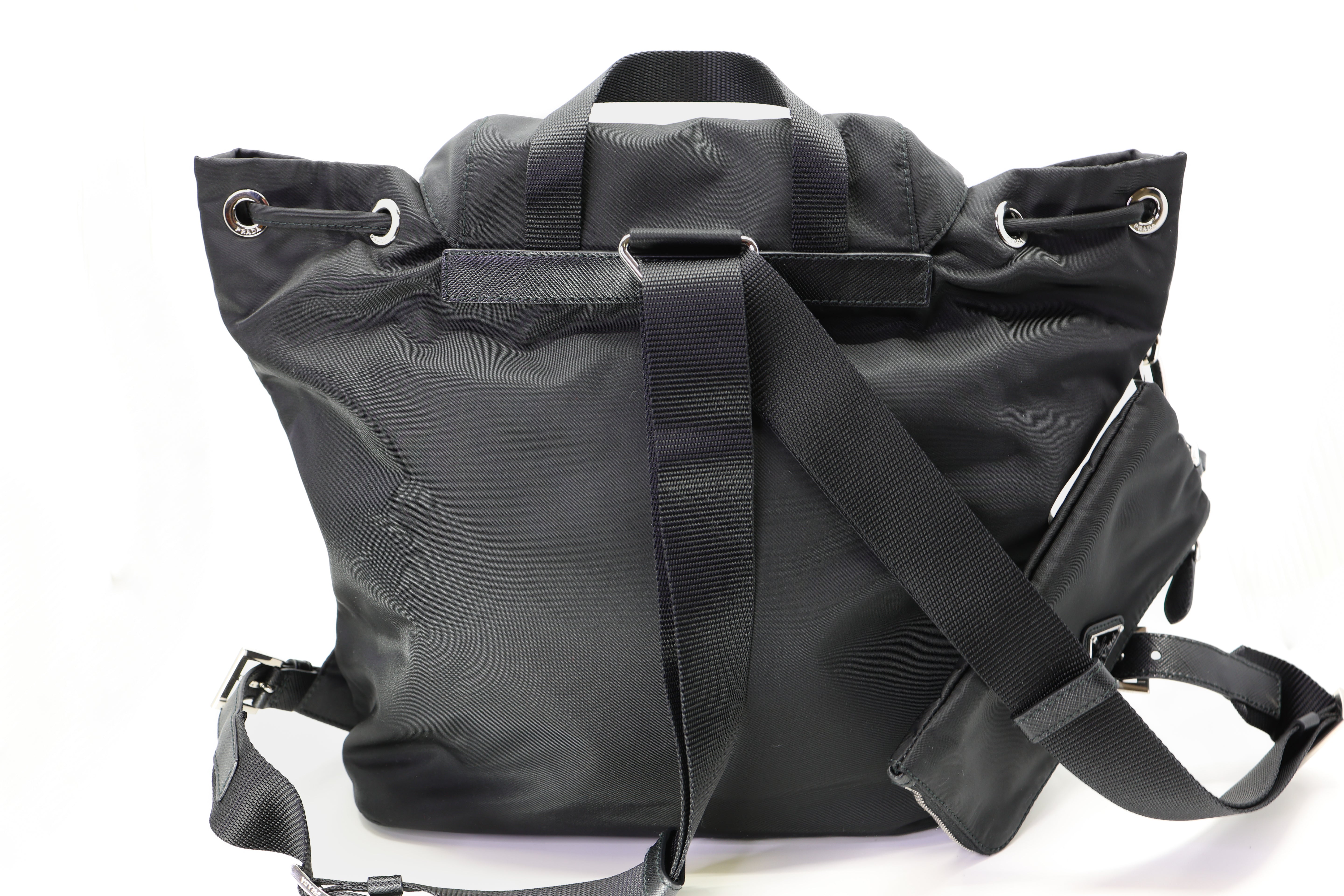 Prada Re-Nylon Tessuto Saffiano Medium Backpack Black