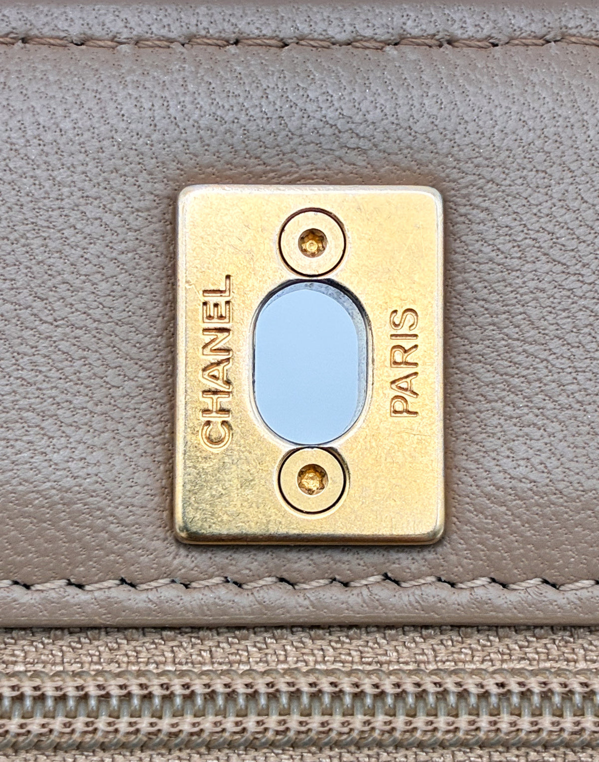 Chanel WOC Beige Pearl Crush Lambskin GHW