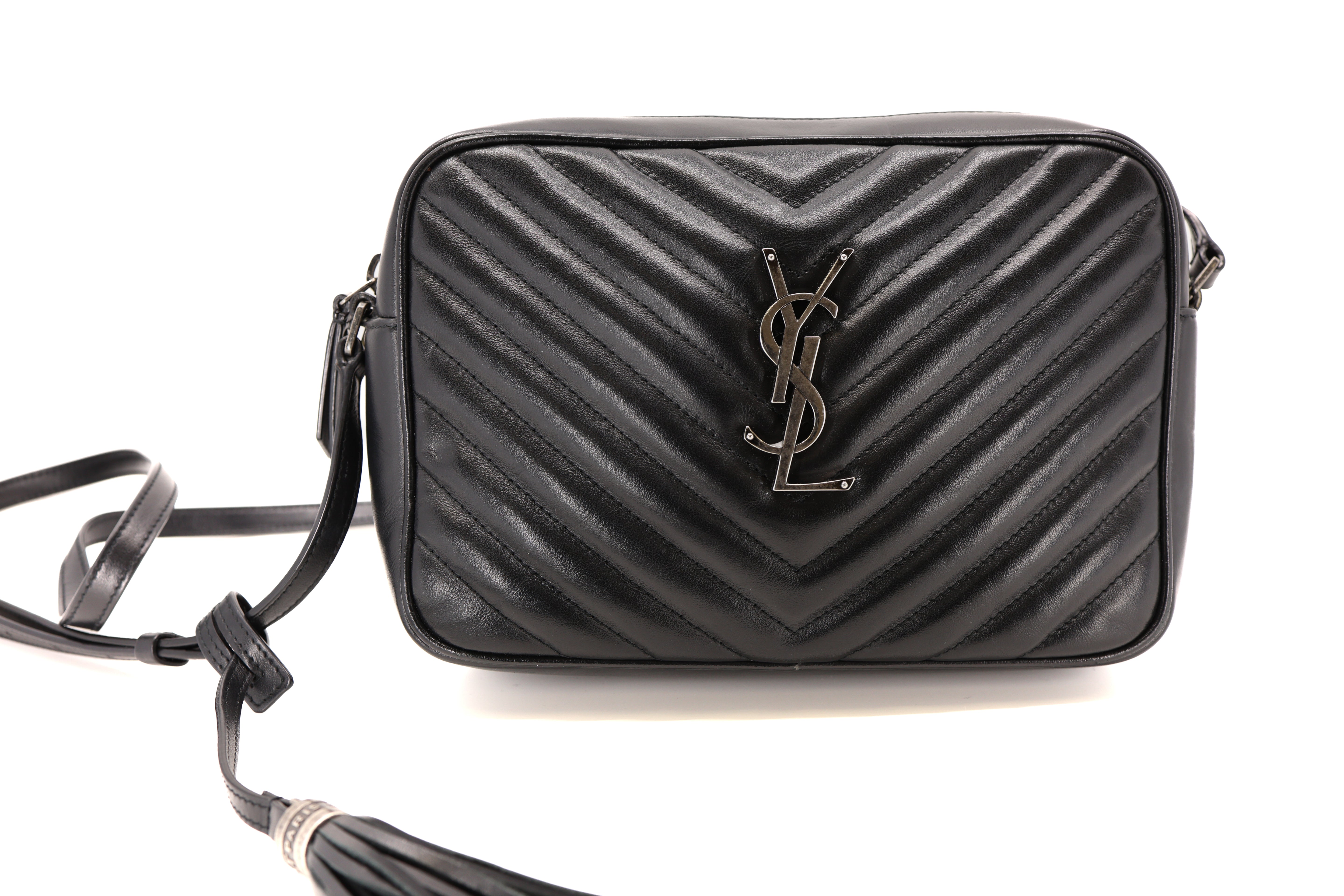 Saint Laurent  Lou Camera Bag Calfskin Matelasse Monogram Black