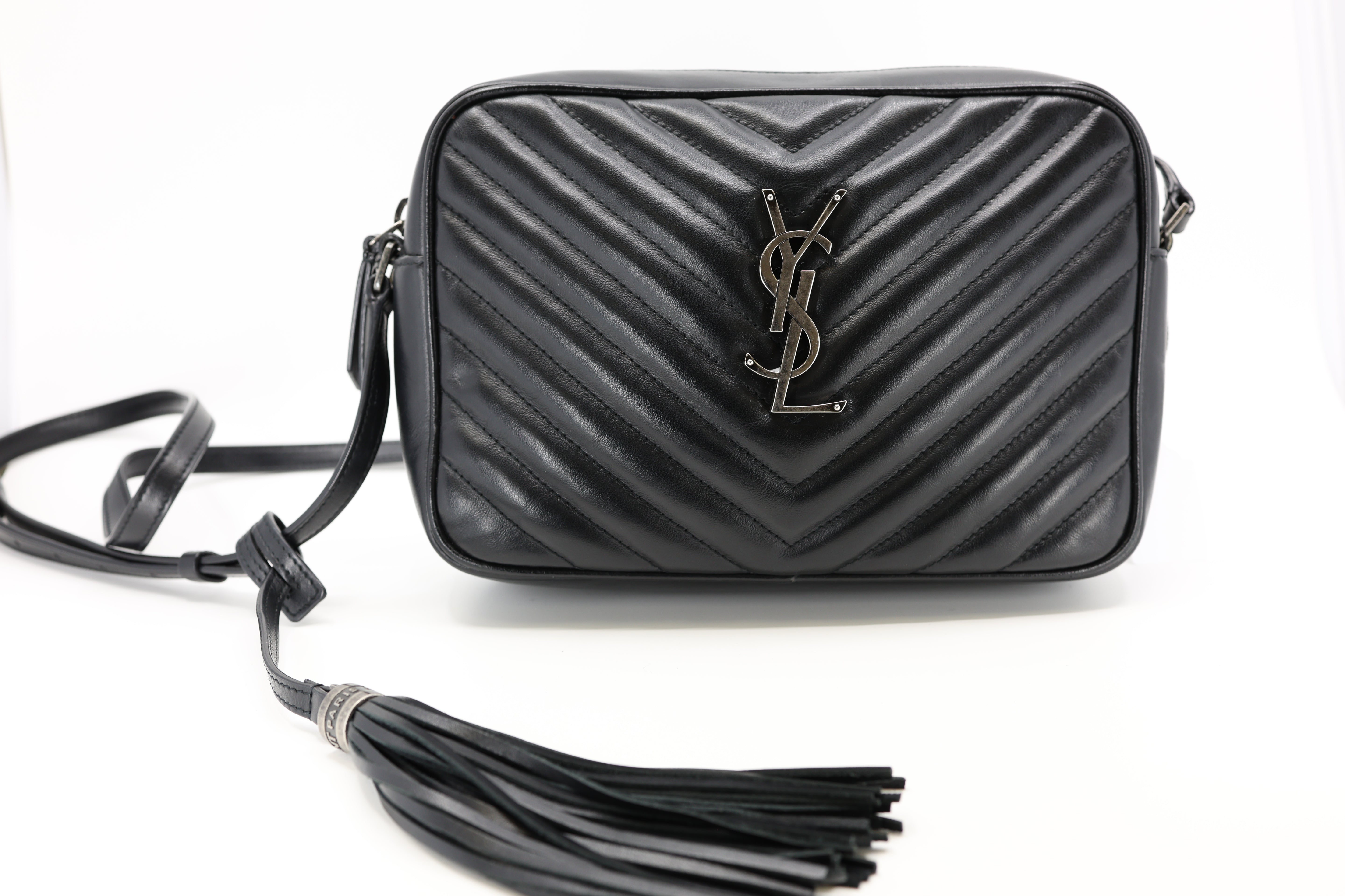 Saint Laurent  Lou Camera Bag Calfskin Matelasse Monogram Black