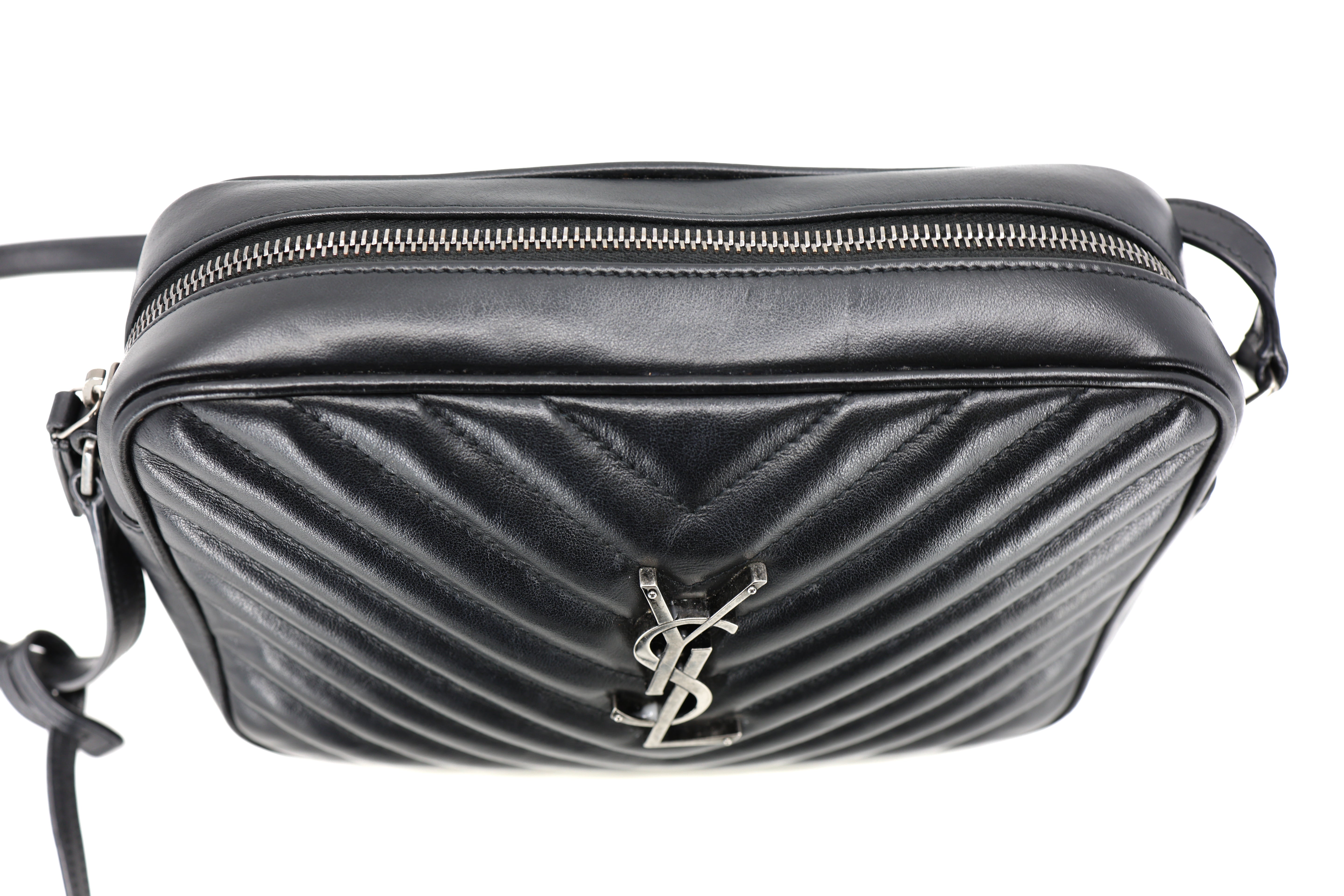 Saint Laurent  Lou Camera Bag Calfskin Matelasse Monogram Black