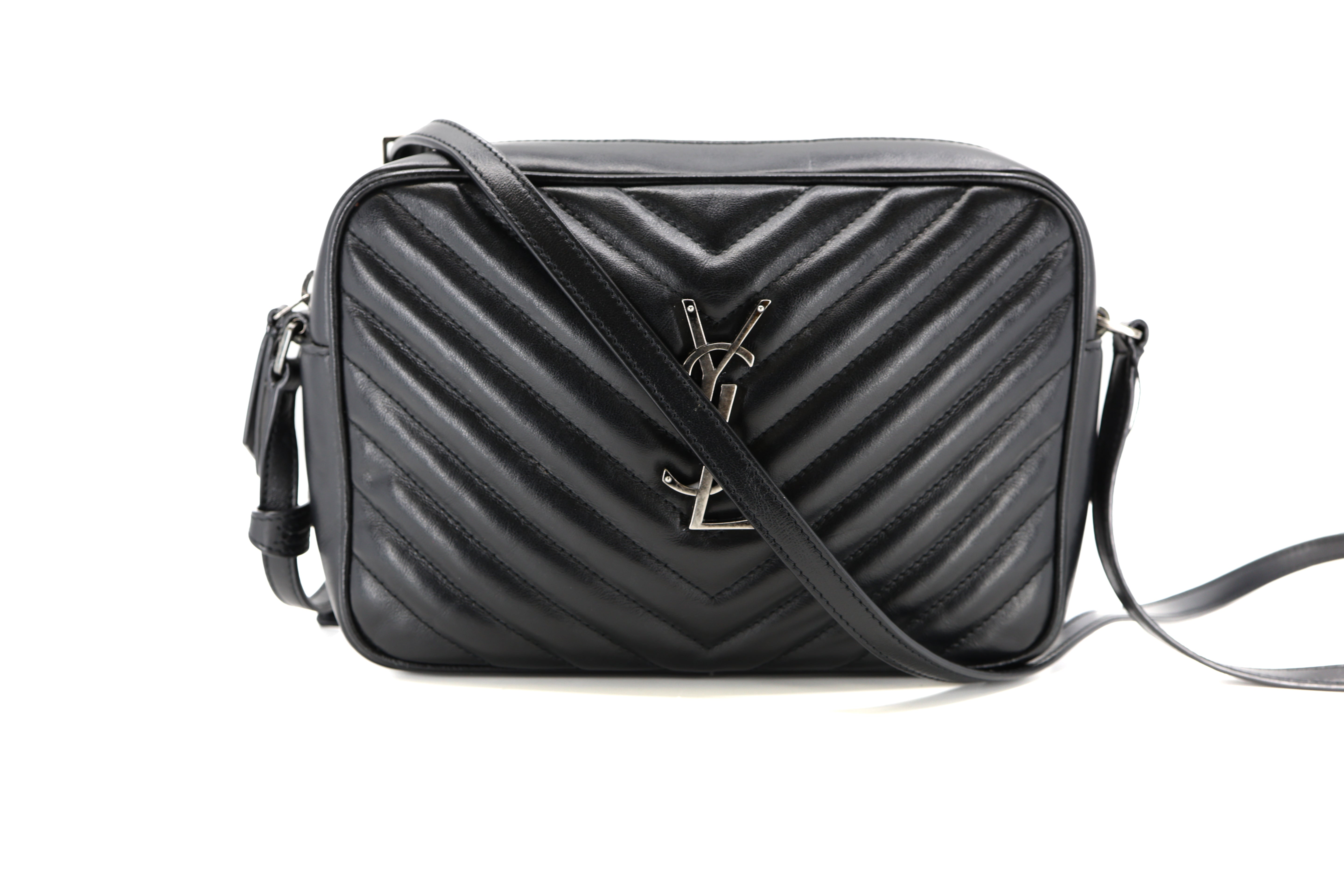 Saint Laurent  Lou Camera Bag Calfskin Matelasse Monogram Black