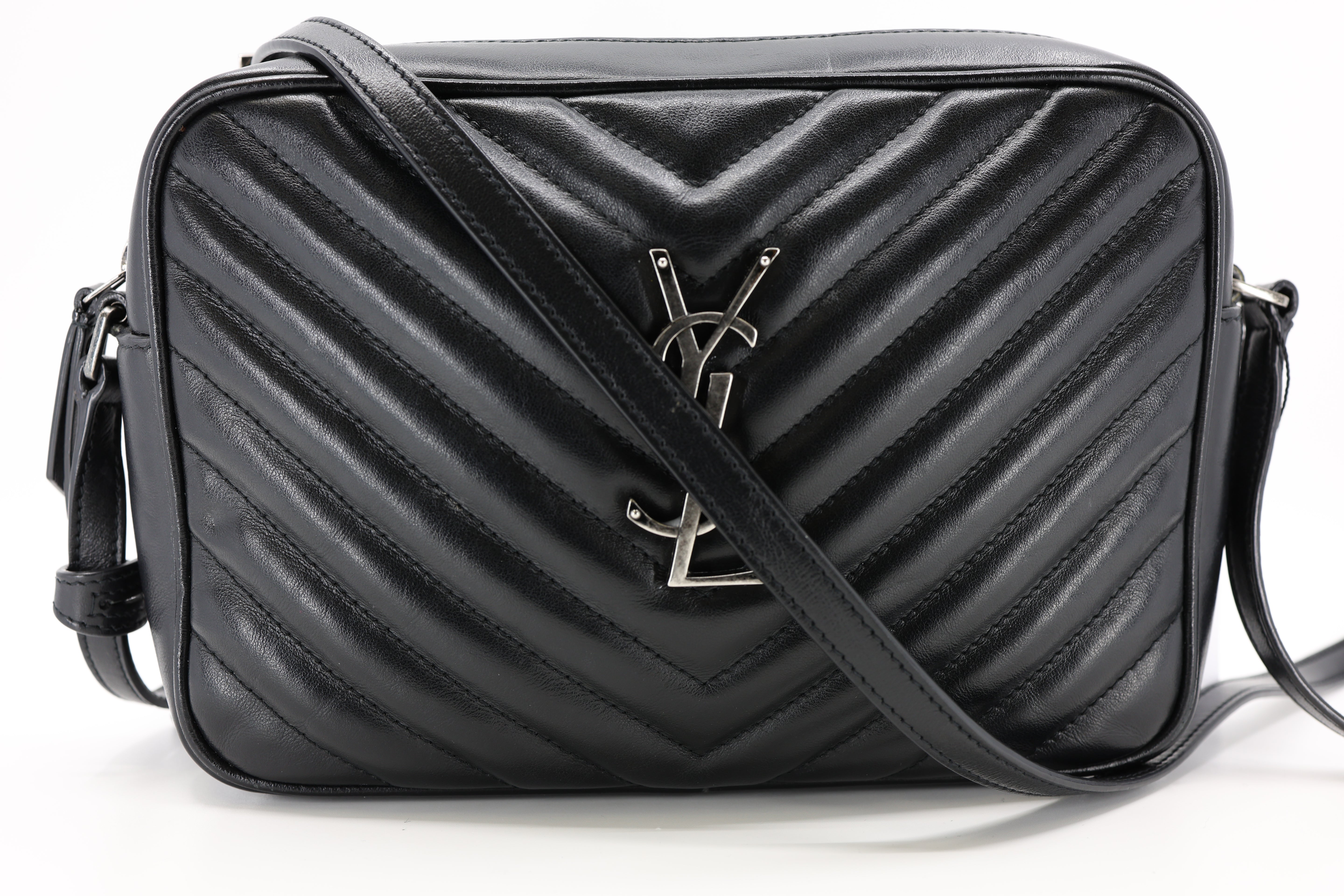 Saint Laurent  Lou Camera Bag Calfskin Matelasse Monogram Black