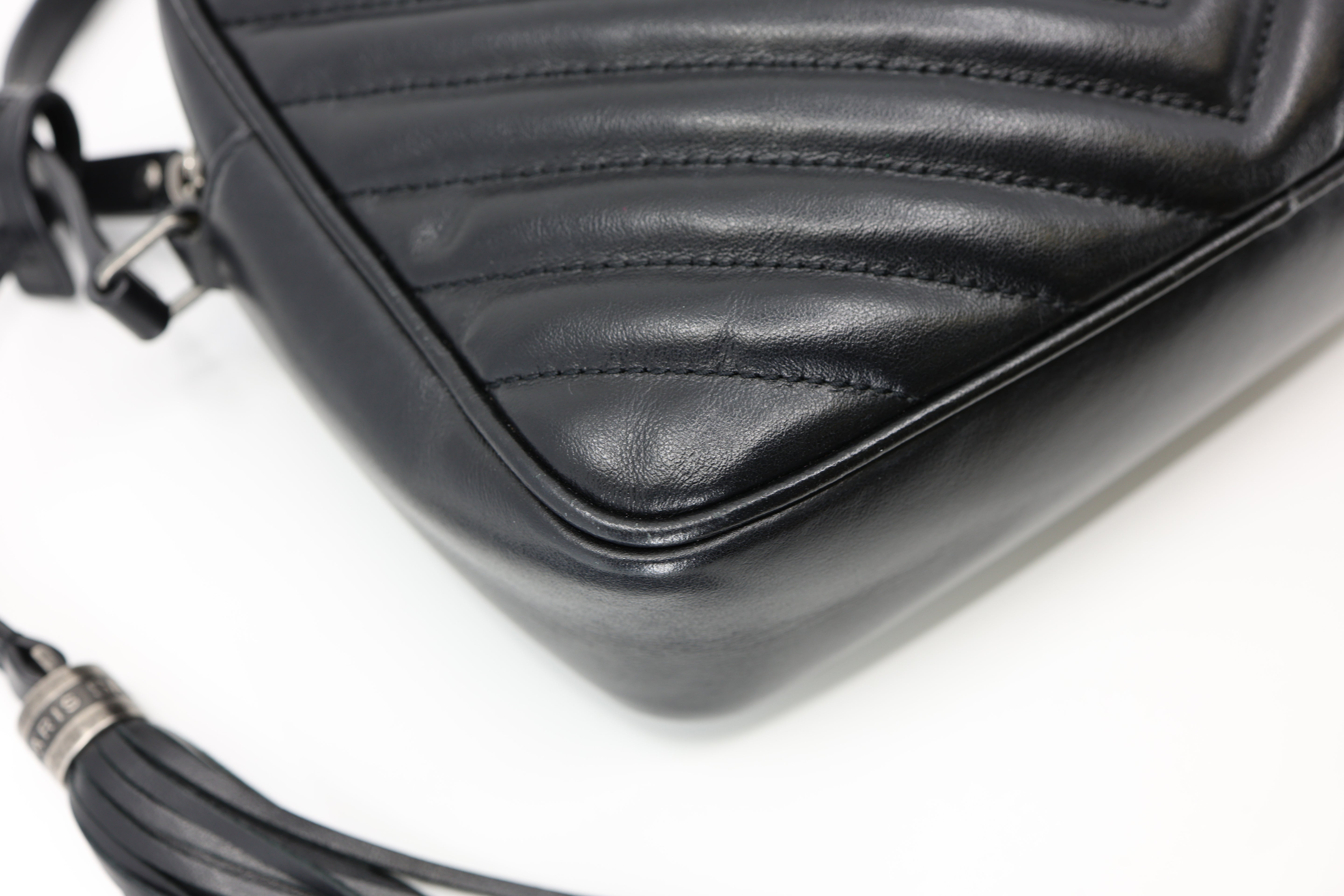 Saint Laurent  Lou Camera Bag Calfskin Matelasse Monogram Black