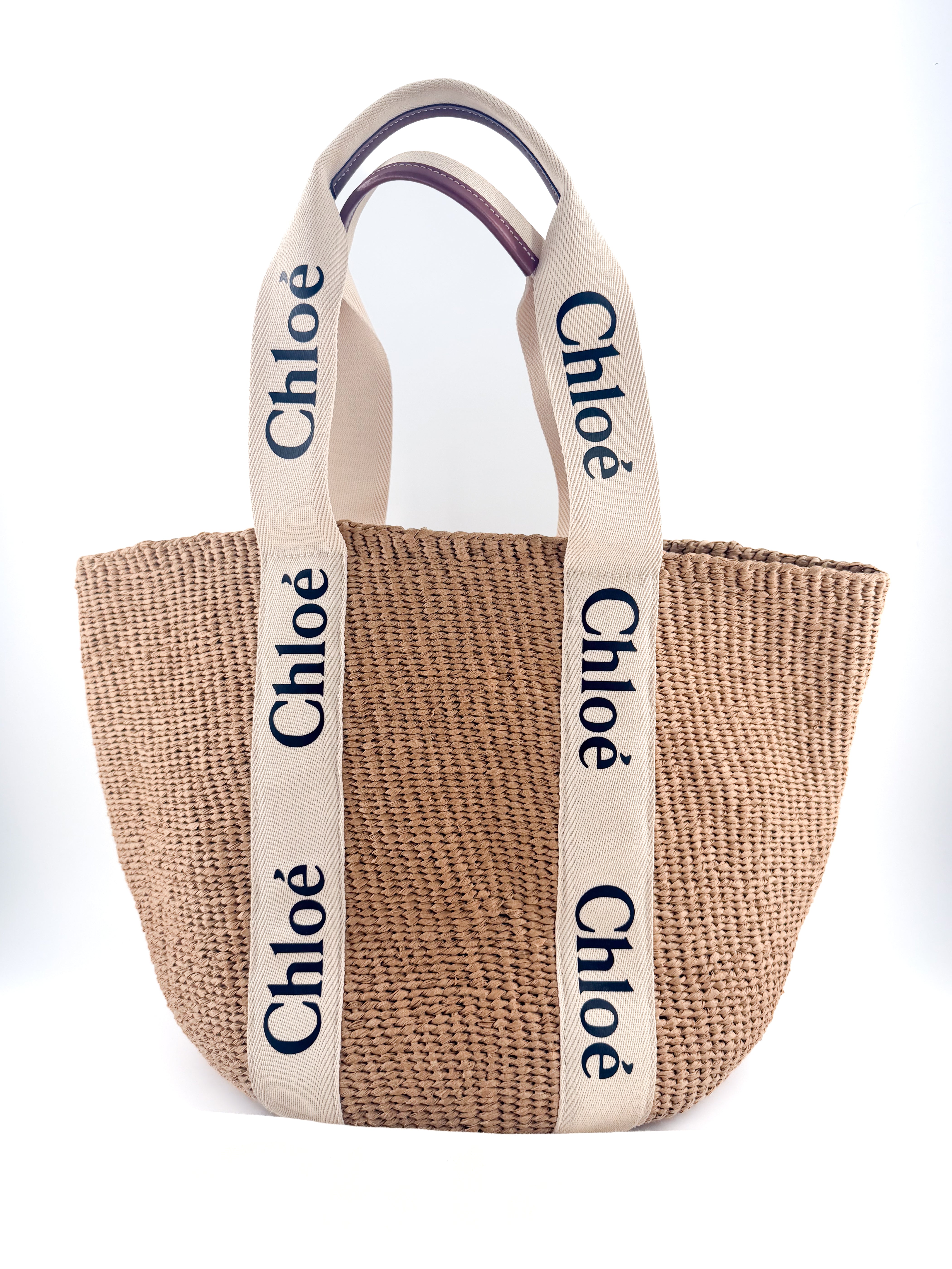 Chloe large Woody logo-strap tote bag