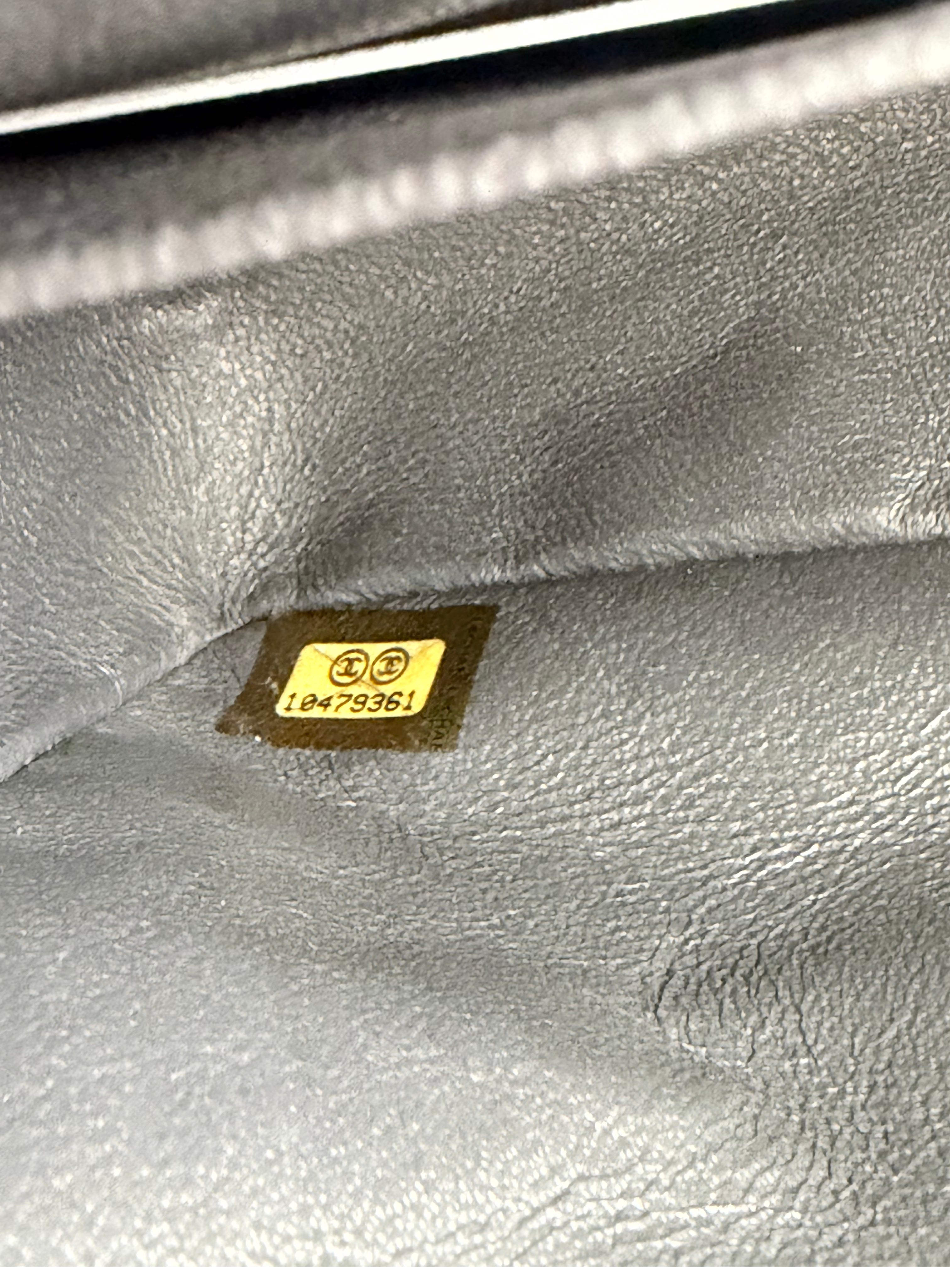 Chanel Medium Denim Classic Double Flap Bag Grey Glitter