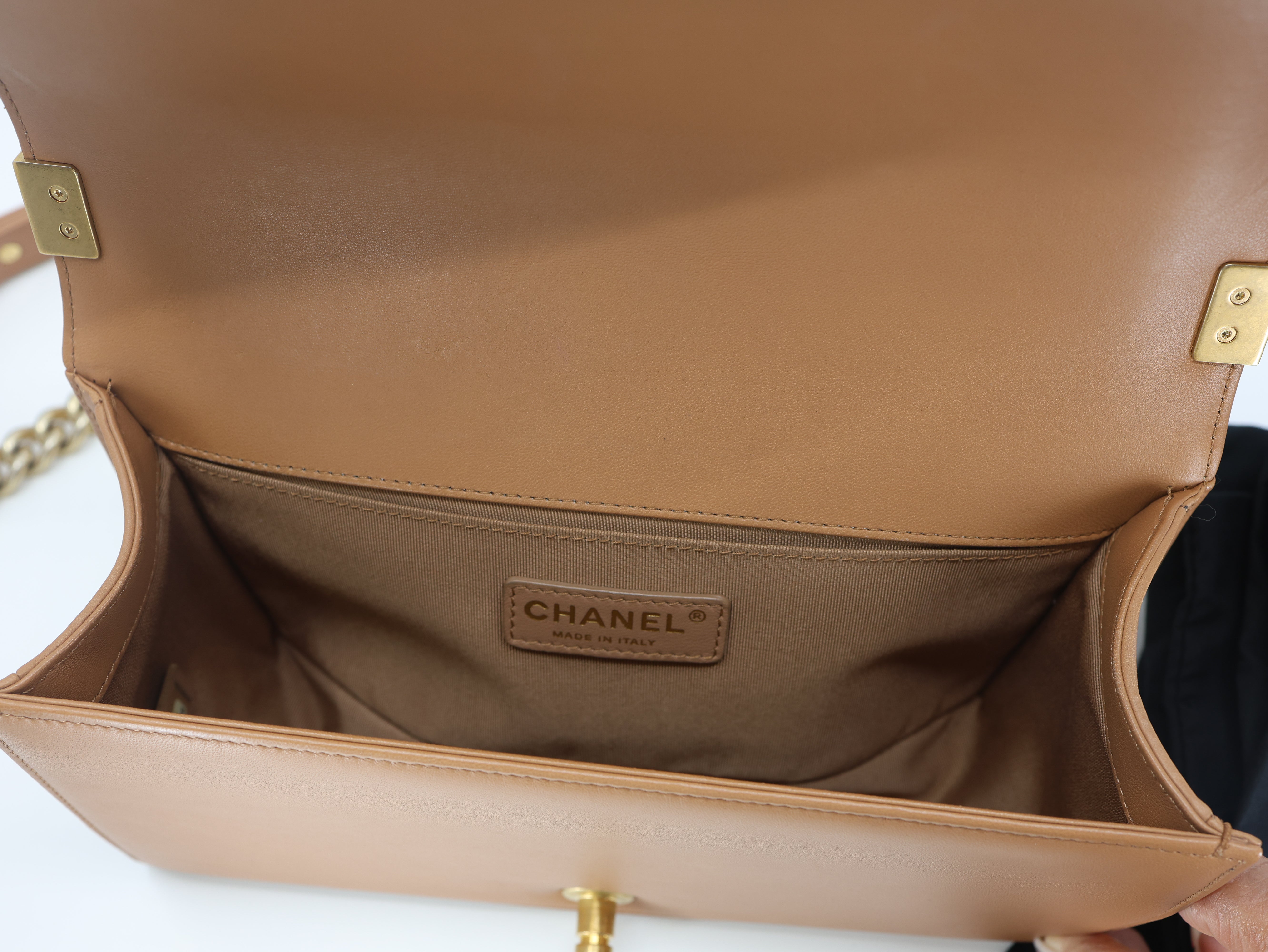 Chanel Boy Flap Brown Quilted Medium Lambksin