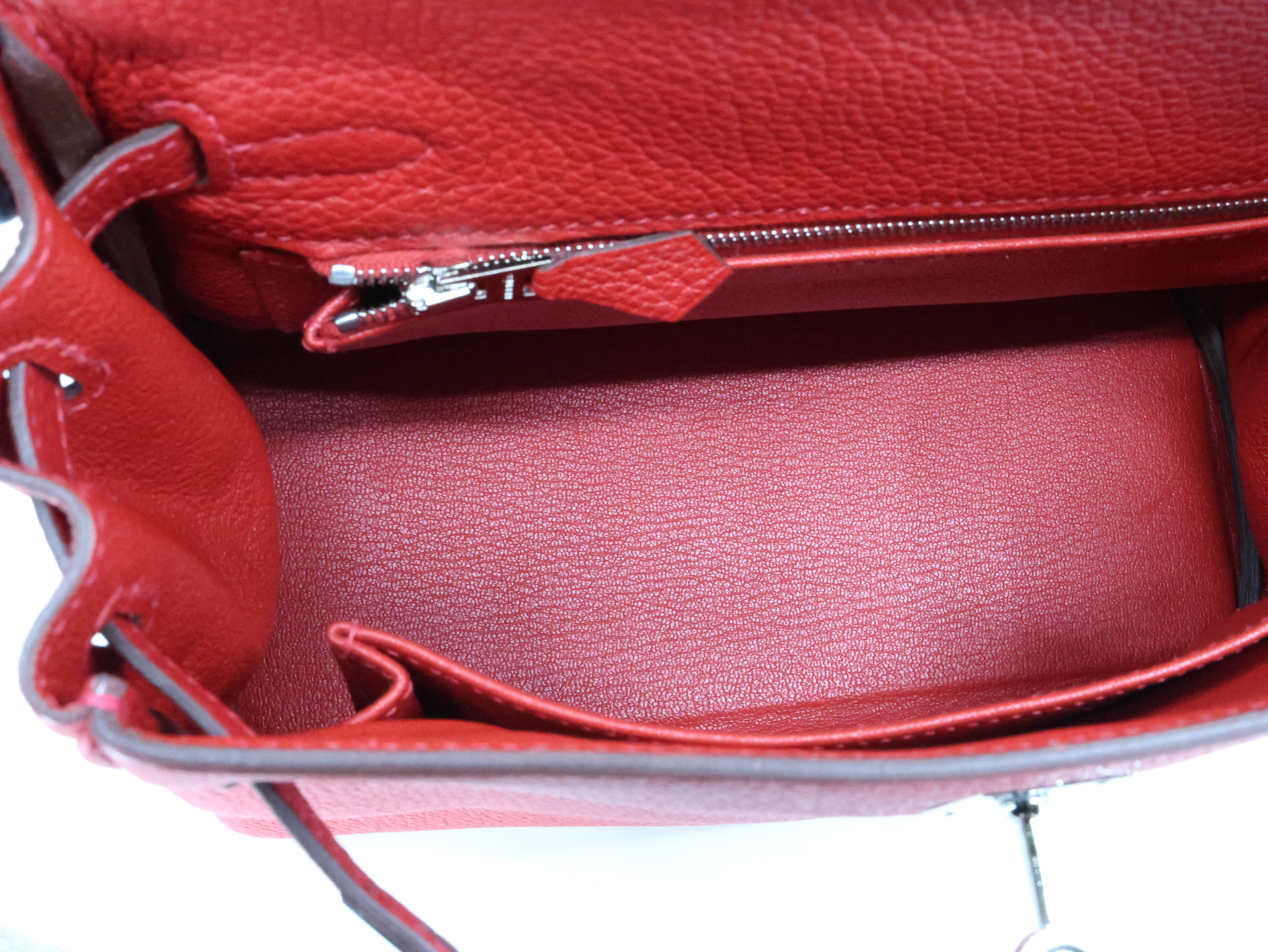 Hermes Sac Kelly II 25cm Retourne Rouge Casaque Togo Leather Palladium Hardware (PHW)