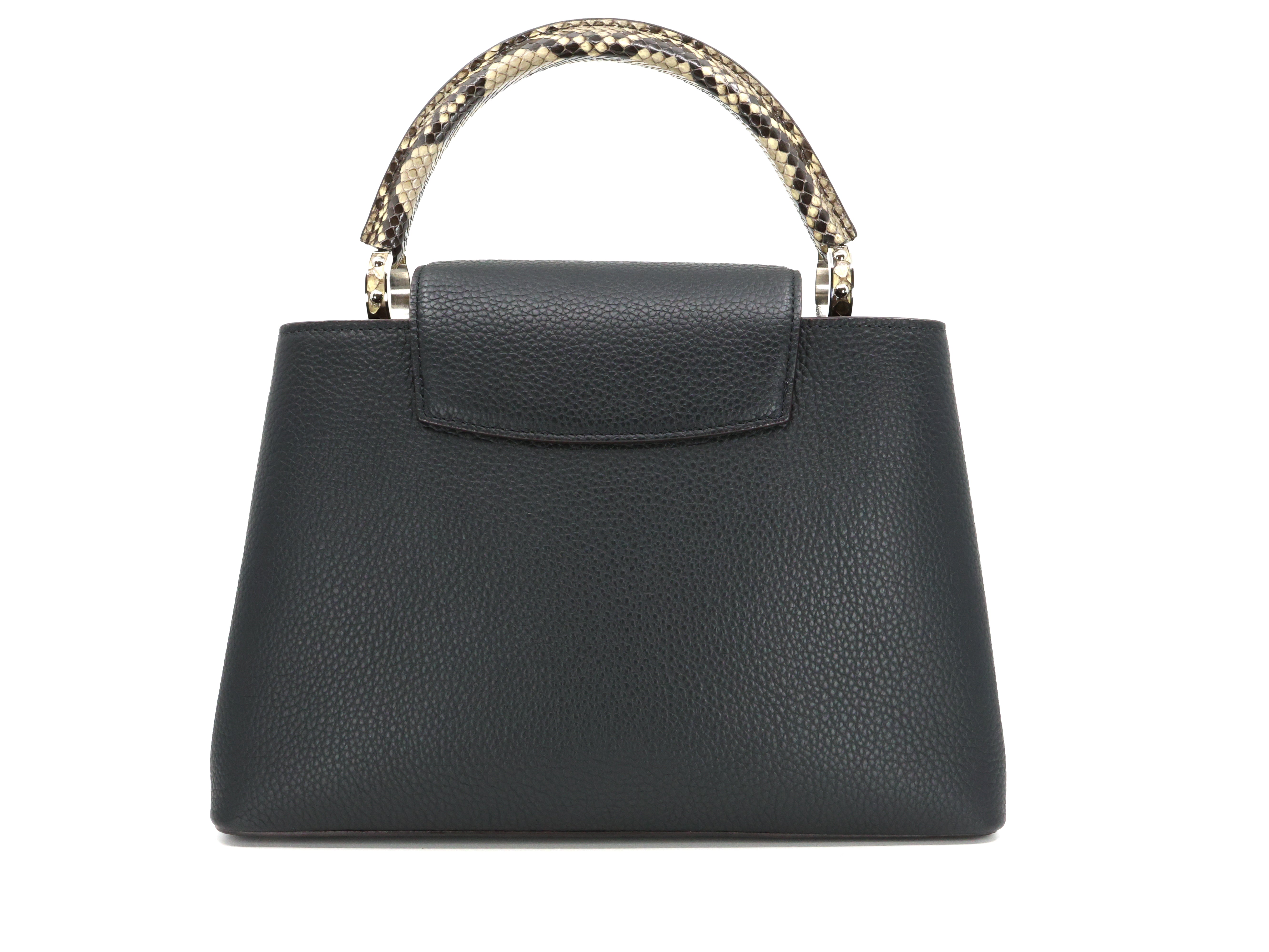 Louis Vuitton Capucines Black Taurillon Leather And Python PM Bag