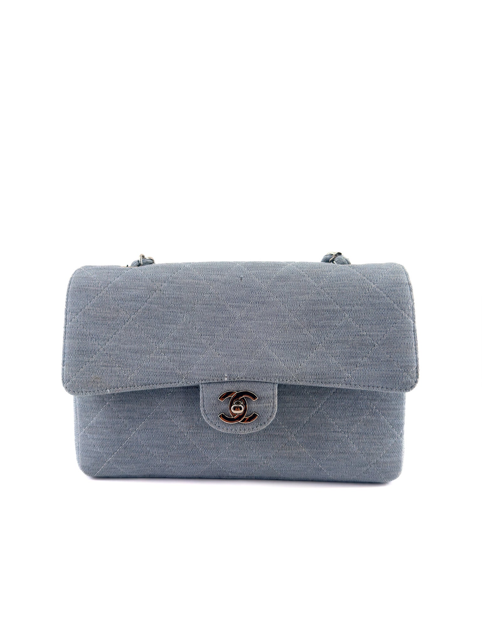 Chanel Timeless/Classic Blue Cotton Medium