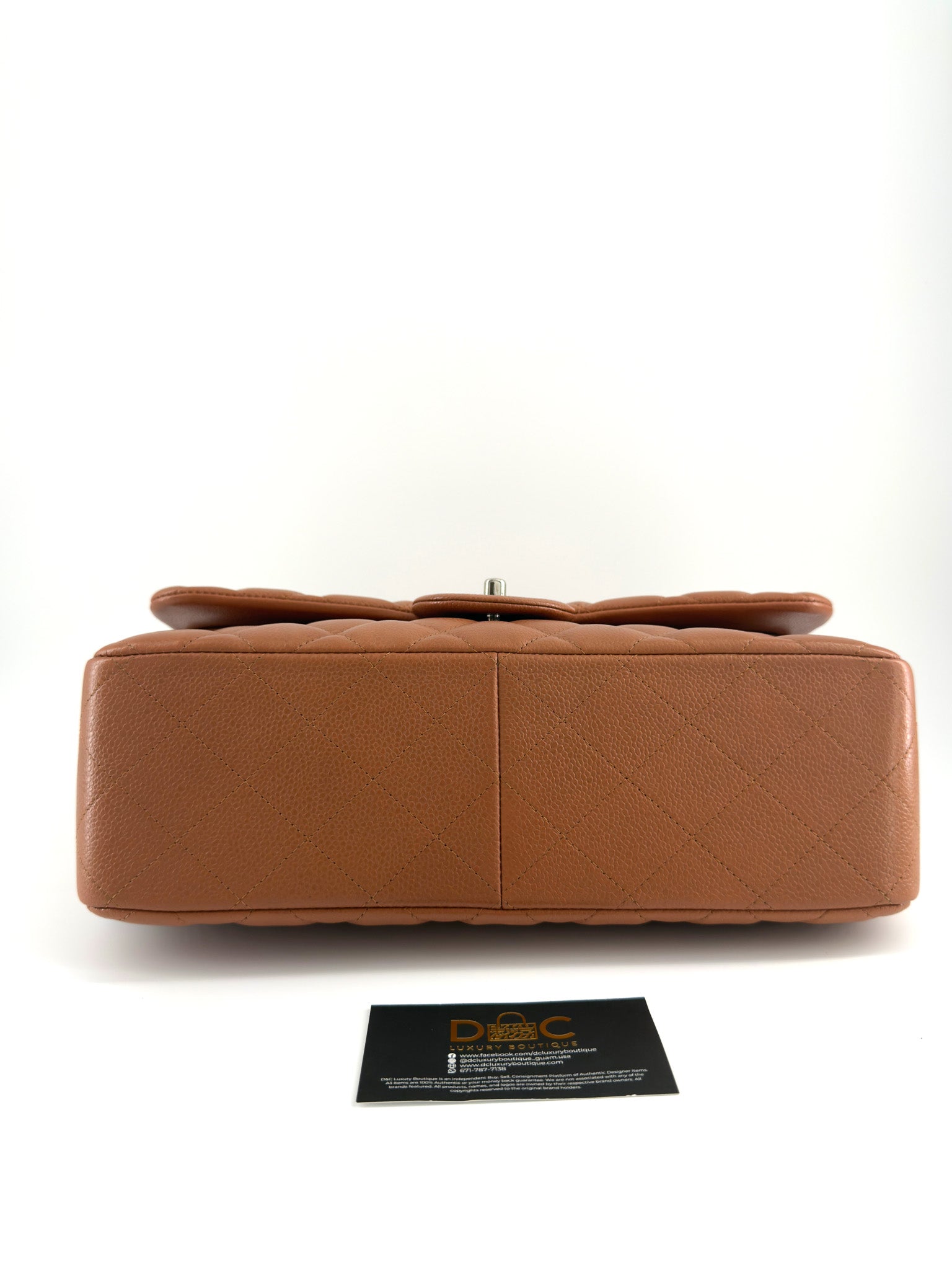 Chanel Jumbo Quilted Caviar Double Flap in Caramel SHW