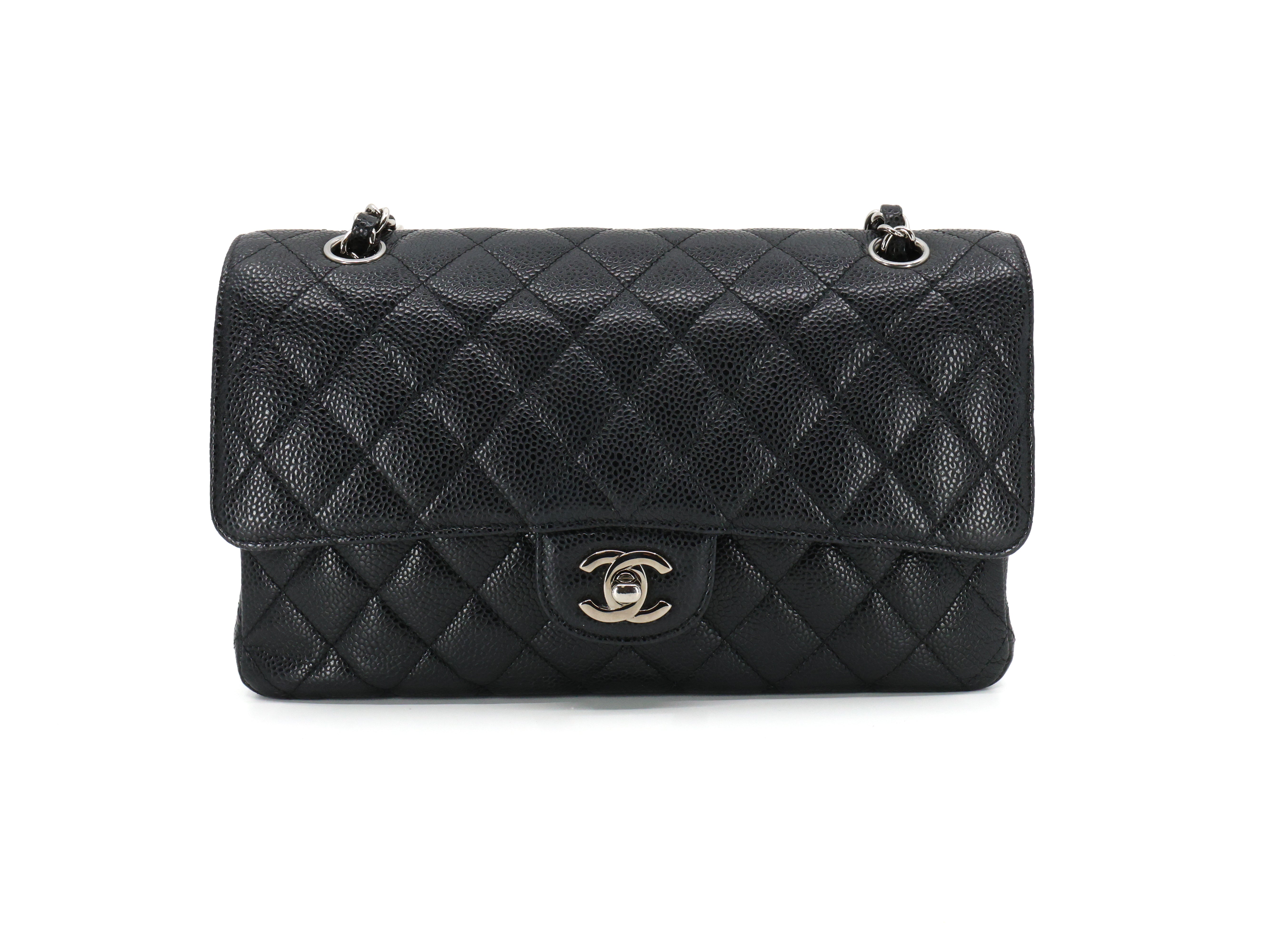 Chanel Caviar Quilted Medium Double Flap Black SHW