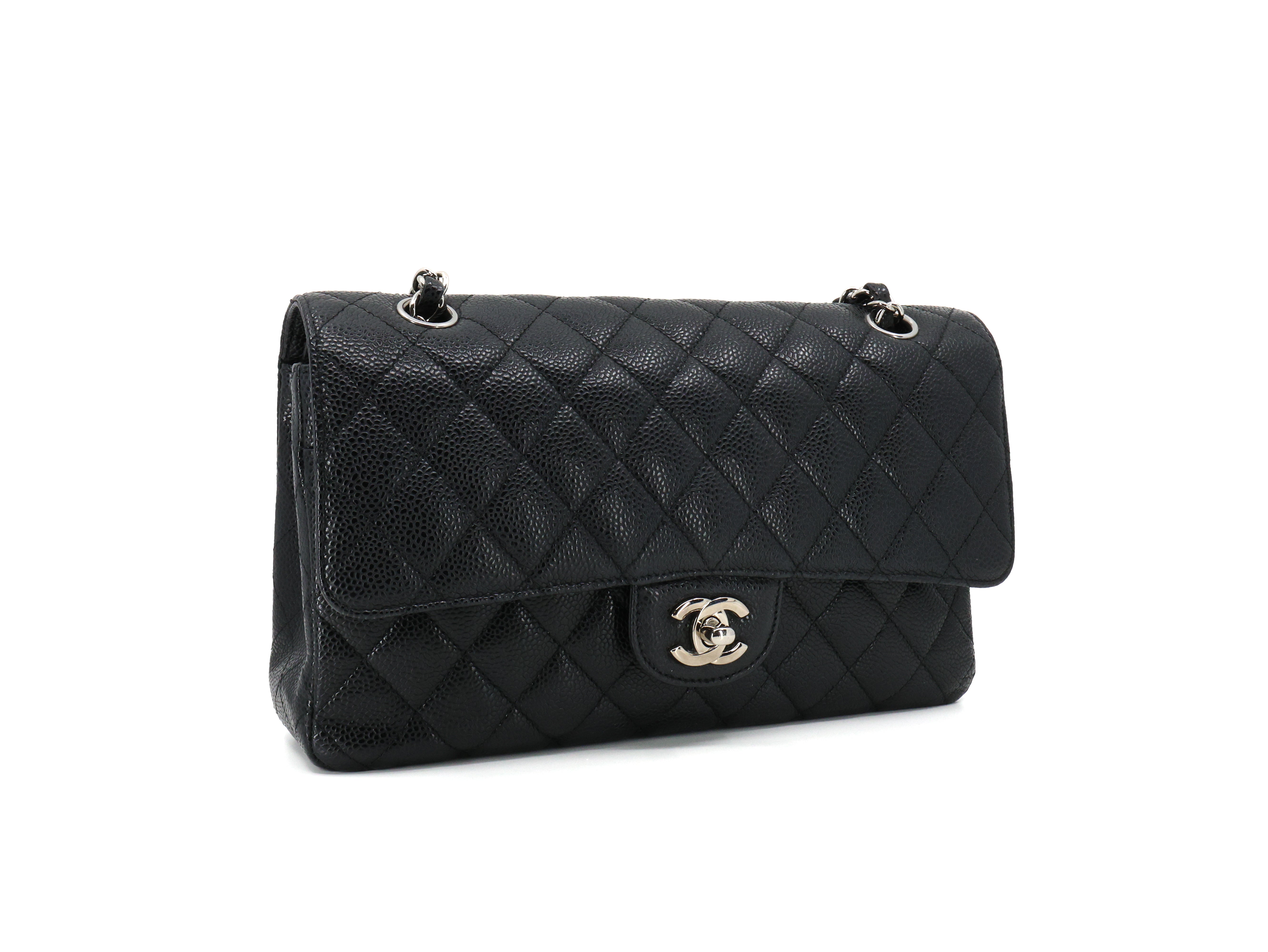 Chanel Caviar Quilted Medium Double Flap Black SHW