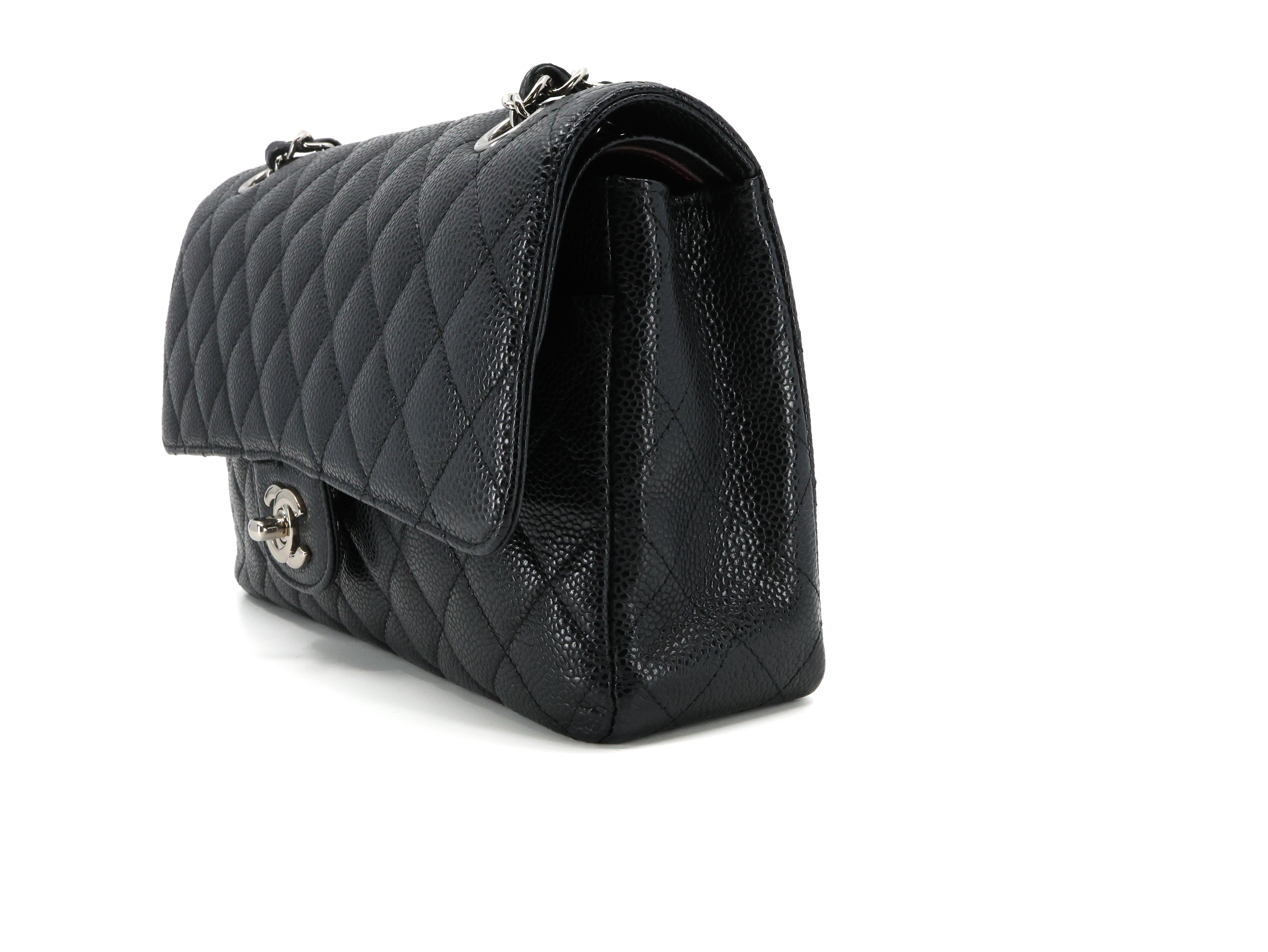 Chanel Caviar Quilted Medium Double Flap Black SHW