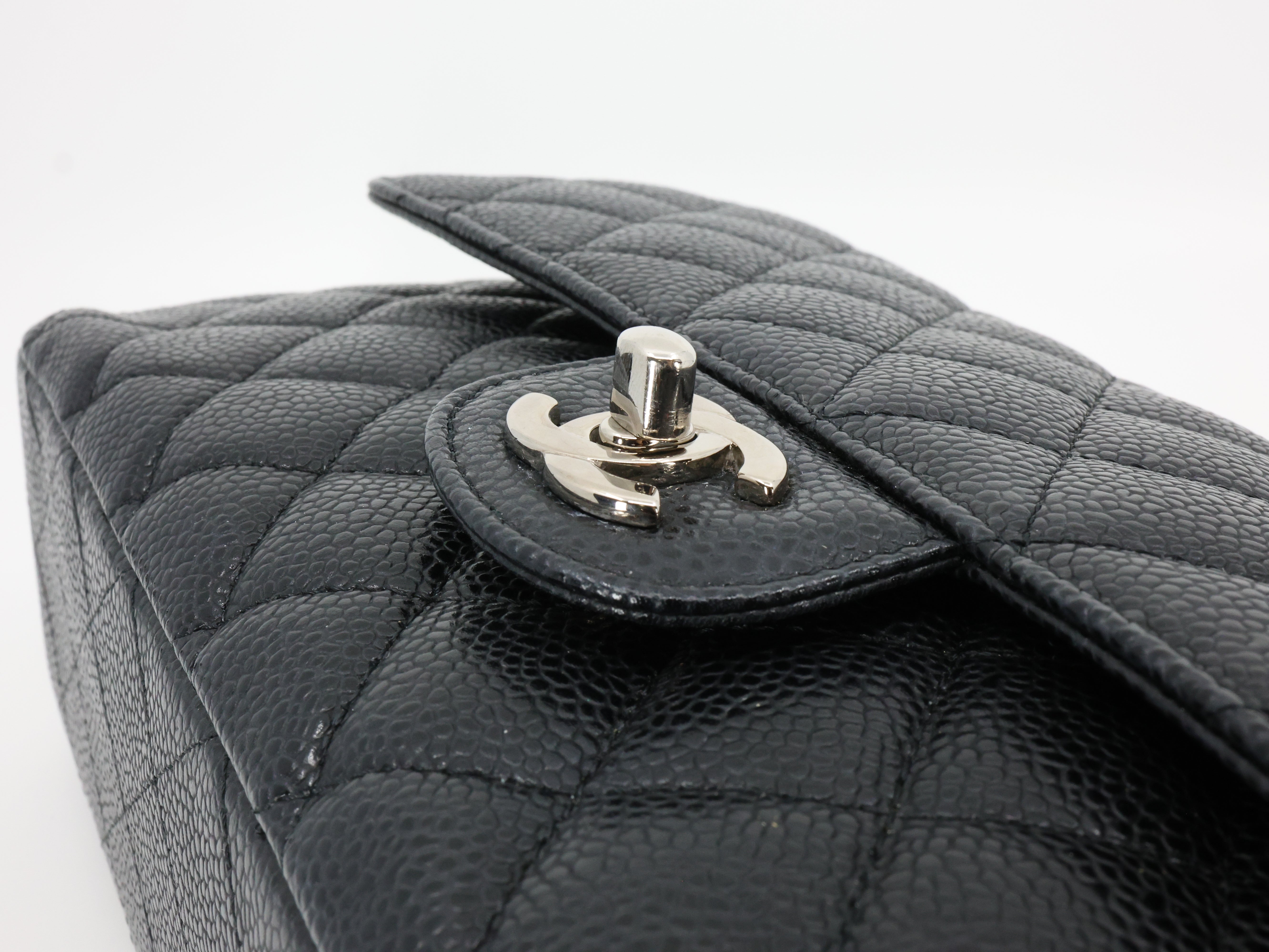 Chanel Caviar Quilted Medium Double Flap Black SHW